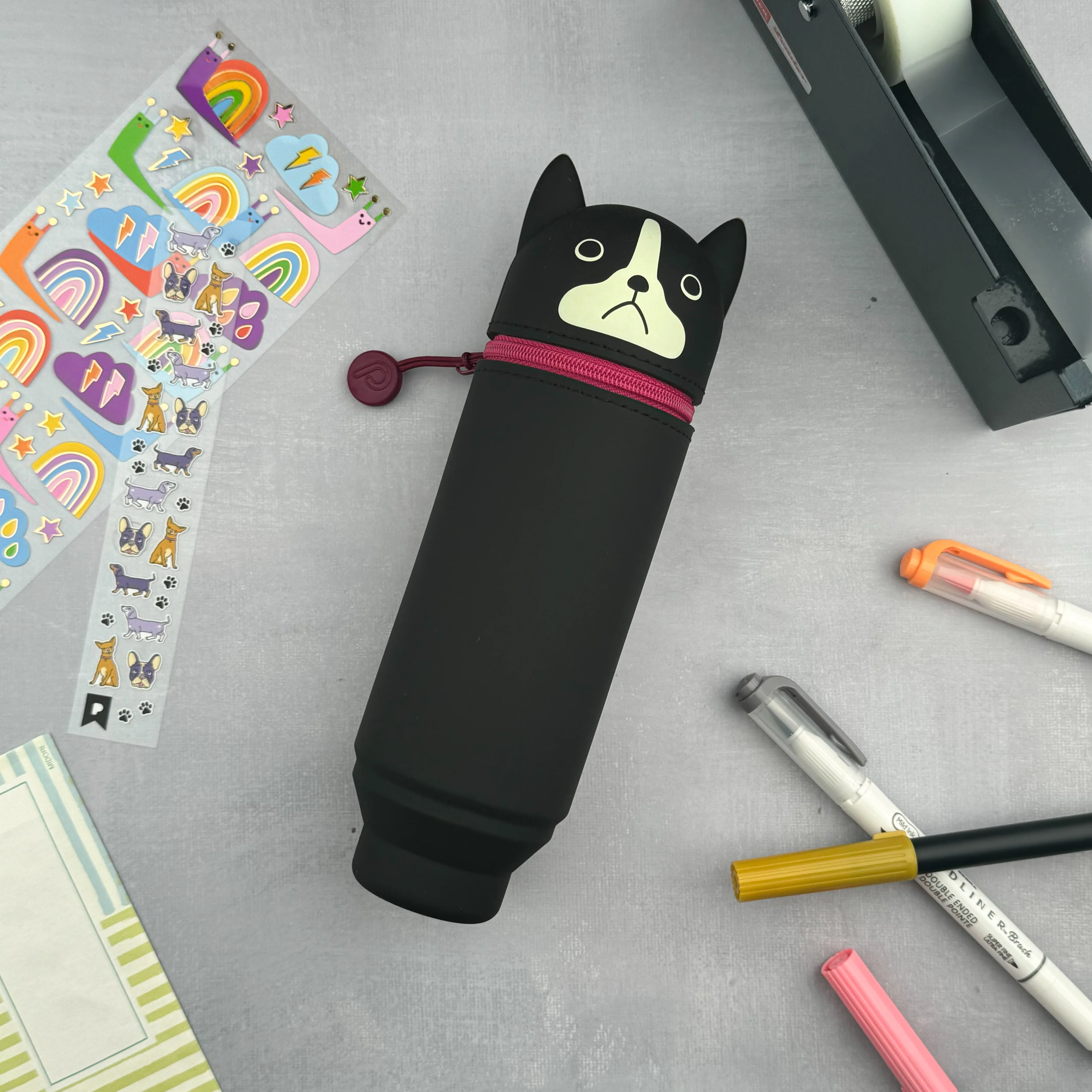 PuniLabo Stand Up Pen Case - Boston Terrier