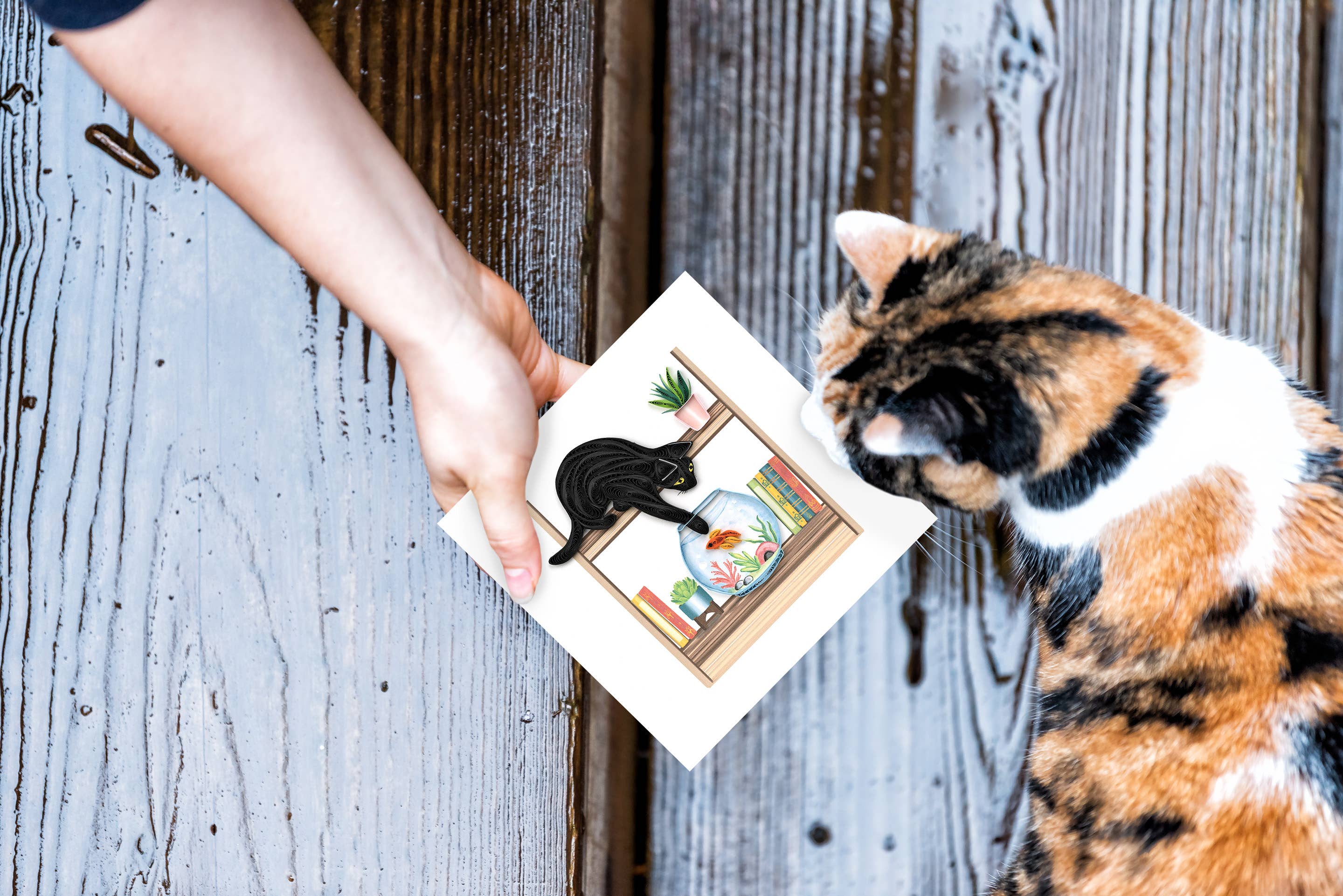 Quilled Cat Greeting Card | Handmade Cute Animal Card - Image 3