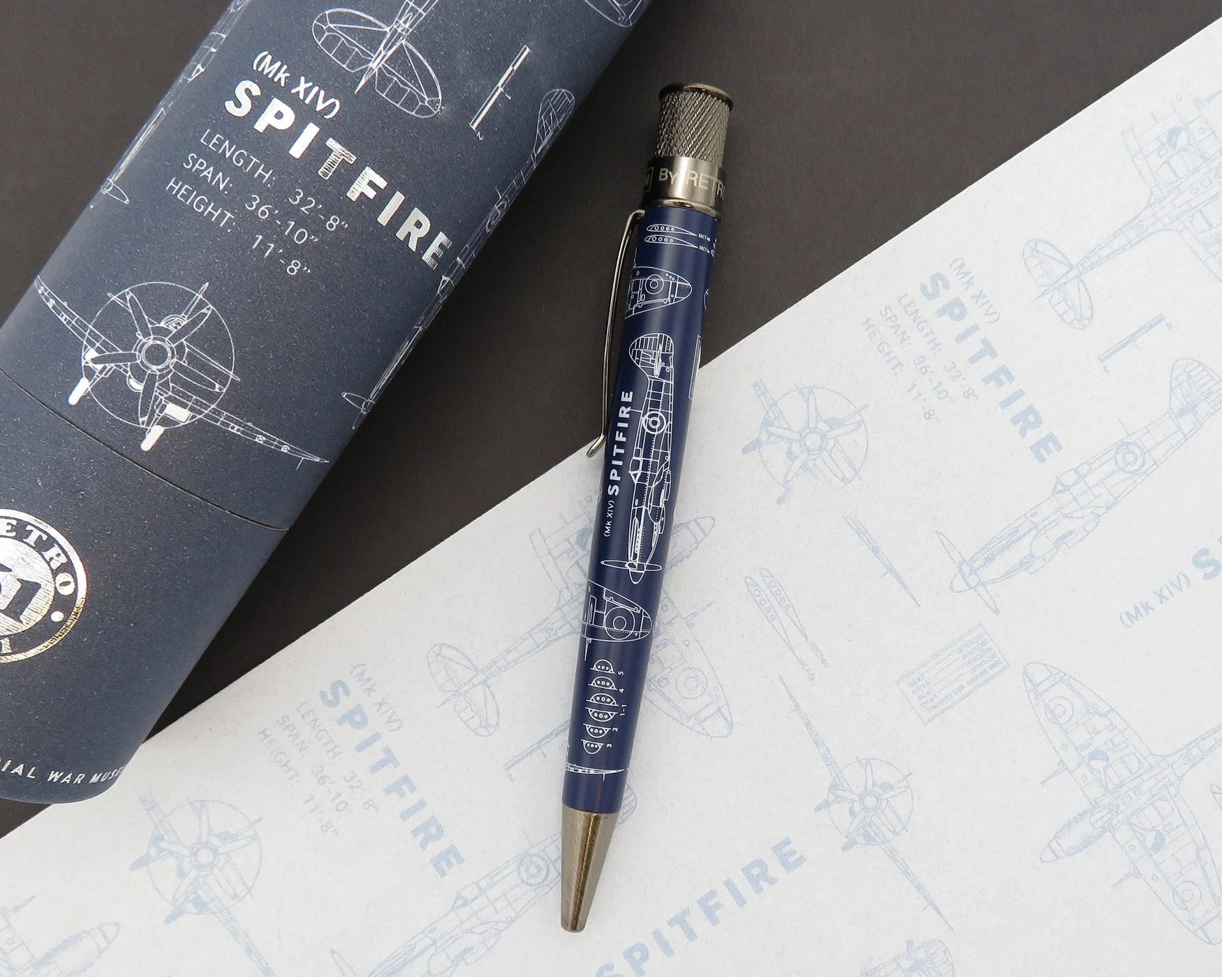Retro 51 Tornado Rollerball Pen - Imperial War Museums - Spitfire Blueprint - Image 4