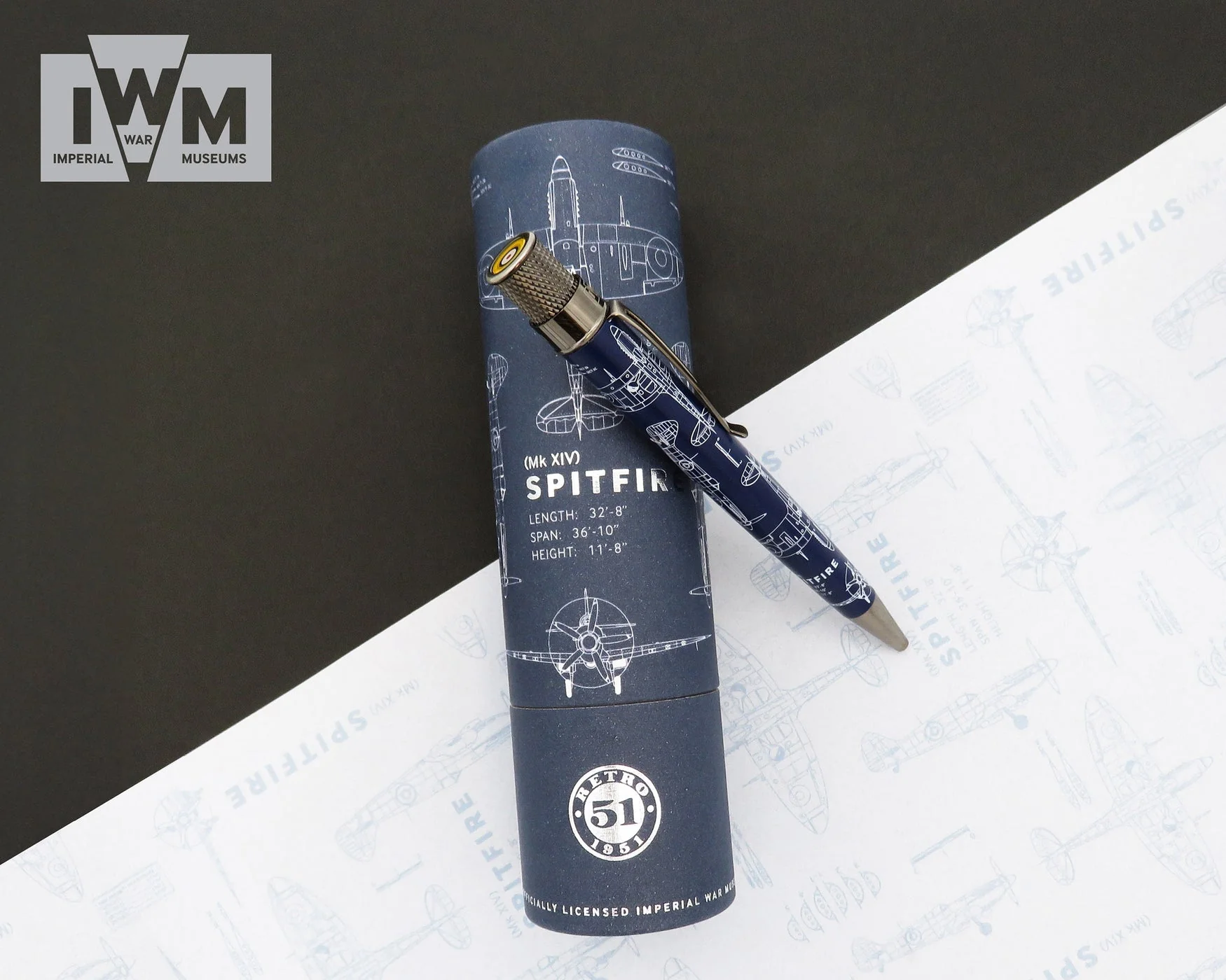 Retro 51 Tornado Rollerball Pen - Imperial War Museums - Spitfire Blueprint - Image 5