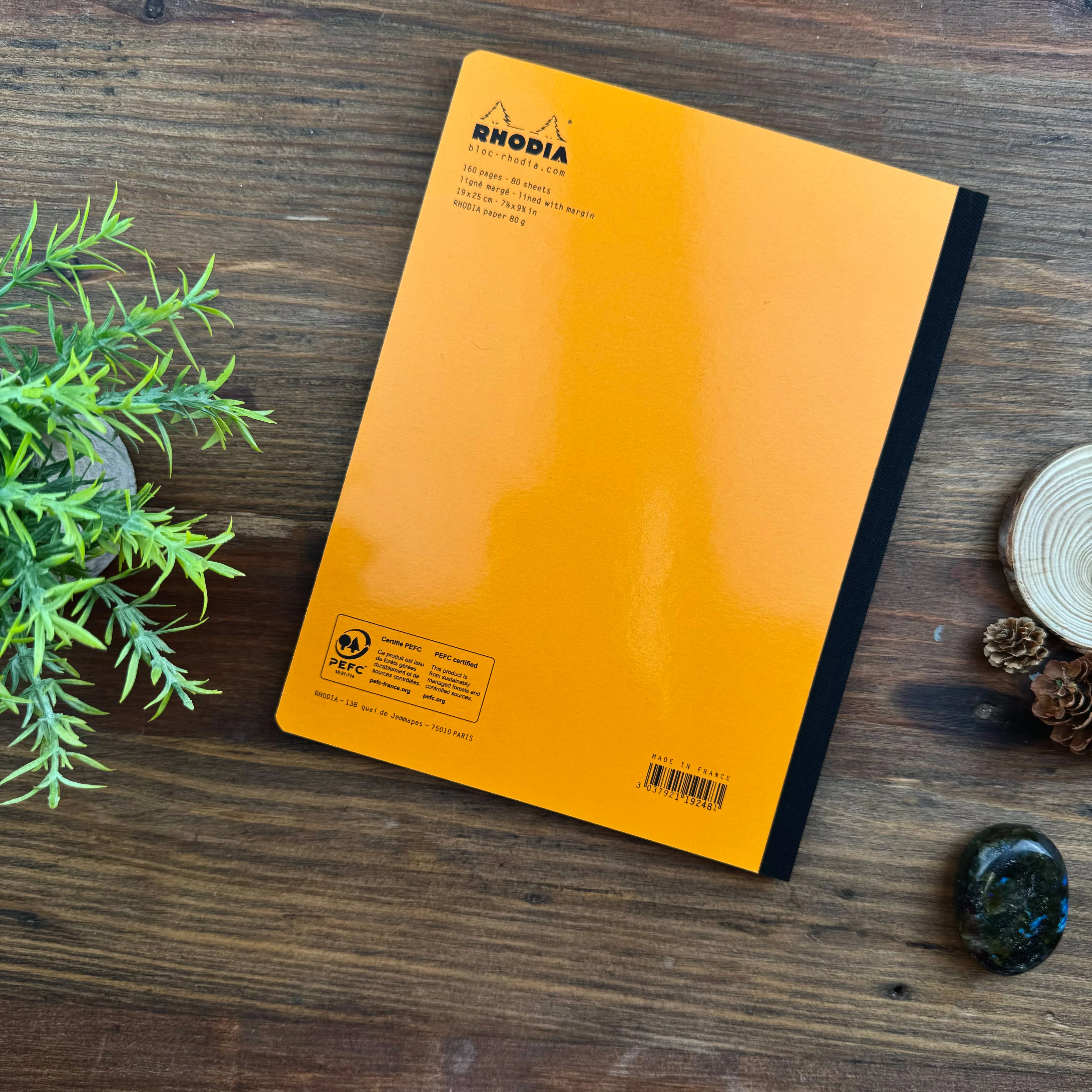Rhodia Composition Book - Lined 160 sheets - 7 1/2 x 9 3/4 - Orange Cover - Image 3