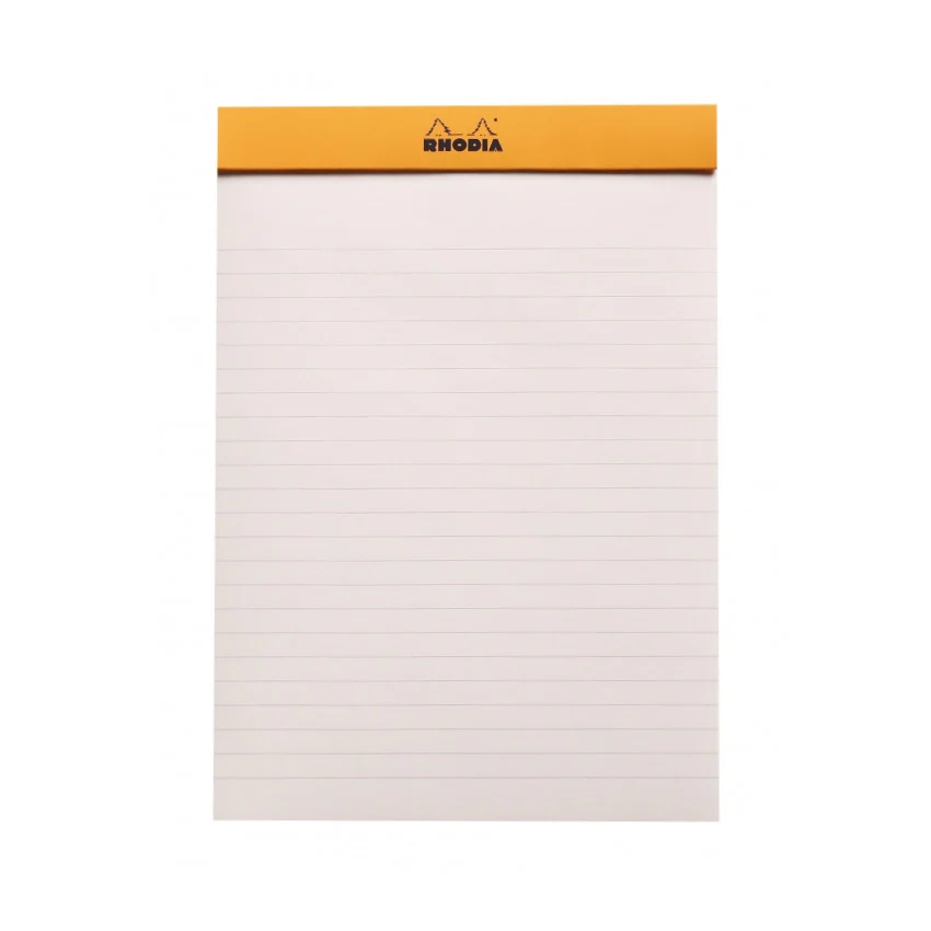 Rhodia "R" Premium Stapled Notepad - Lined 70 sheets - 6 x 8 1/4 - Black cover - Image 2