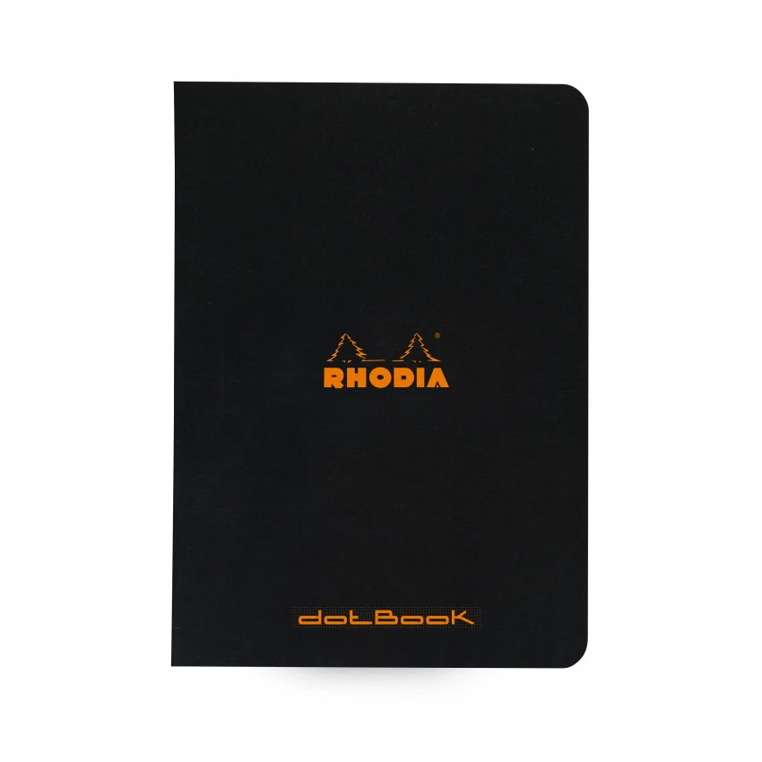 Rhodia Slim Staplebound Notebook - Dot grid 48 sheets - 6 x 8 1/4 - Black cover - Image 4