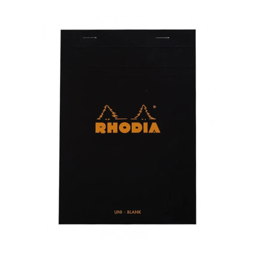 Rhodia Staplebound Notepad - Blank 80 sheets - 6 x 8 1/4 - Black cover - Image 4