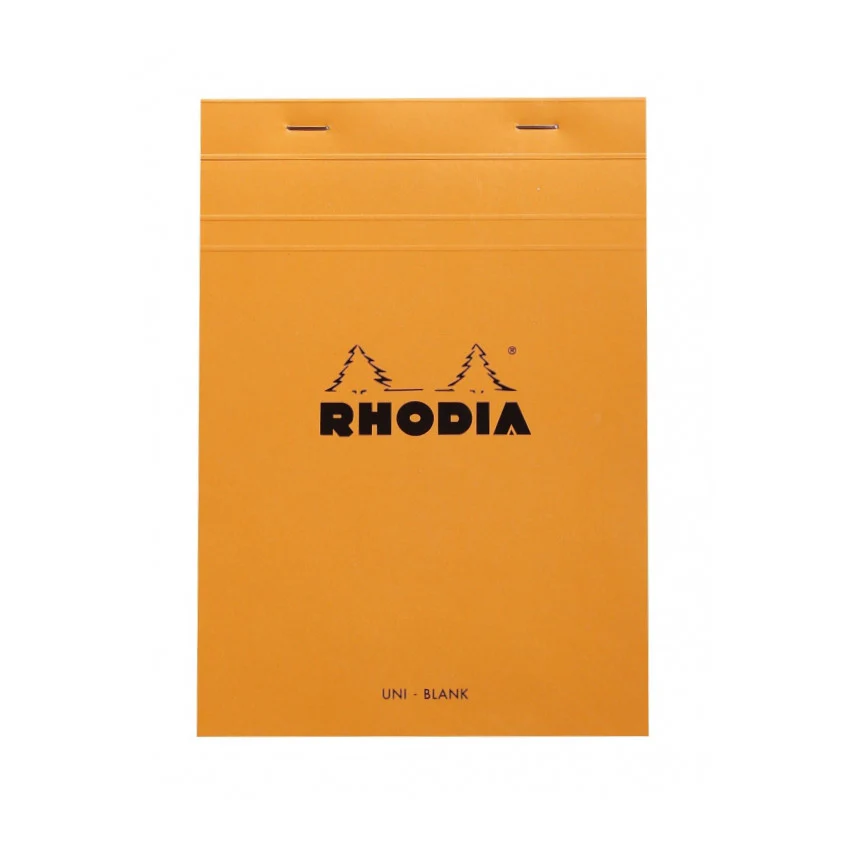 Rhodia Staplebound Notepad - Blank 80 sheets - 6 x 8 1/4 - Orange cover - Image 4