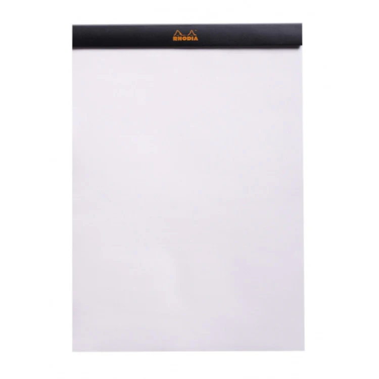 Rhodia Staplebound Notepad - Blank 80 sheets - 8 1/4 x 11 3/4 - Black cover - Image 2