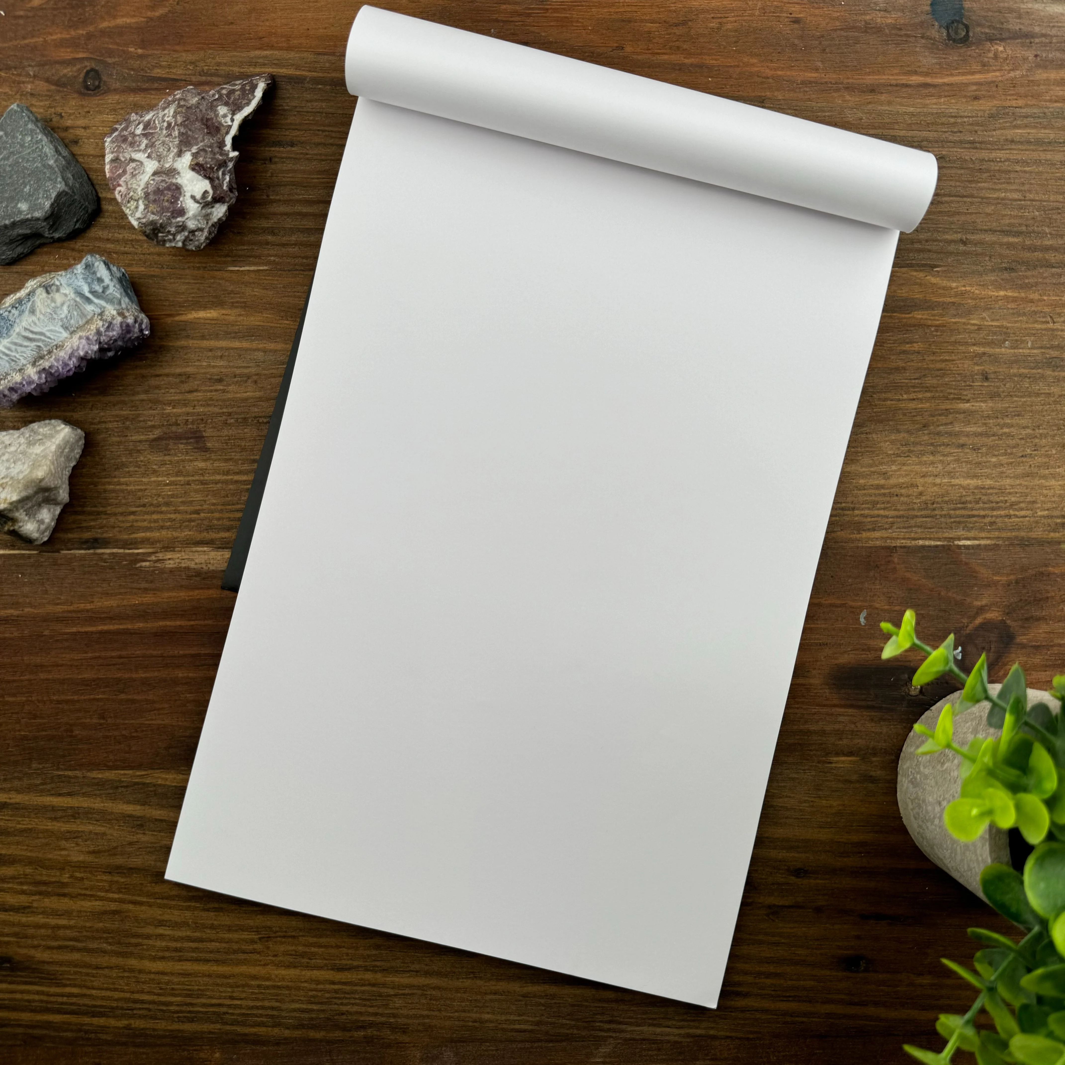 Rhodia Staplebound Notepad - Blank 80 sheets - 8 1/4 x 12 1/2 - Black cover - Image 2