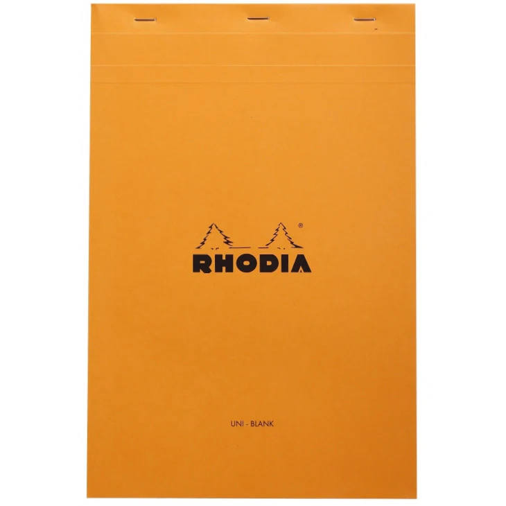 Rhodia Staplebound Notepad - Blank 80 sheets - 8 1/4 x 12 1/2 - Orange cover - Image 4