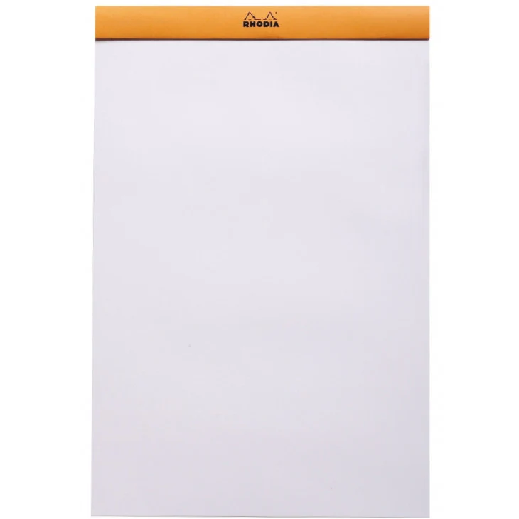 Rhodia Staplebound Notepad - Blank 80 sheets - 8 1/4 x 12 1/2 - Orange cover - Image 5