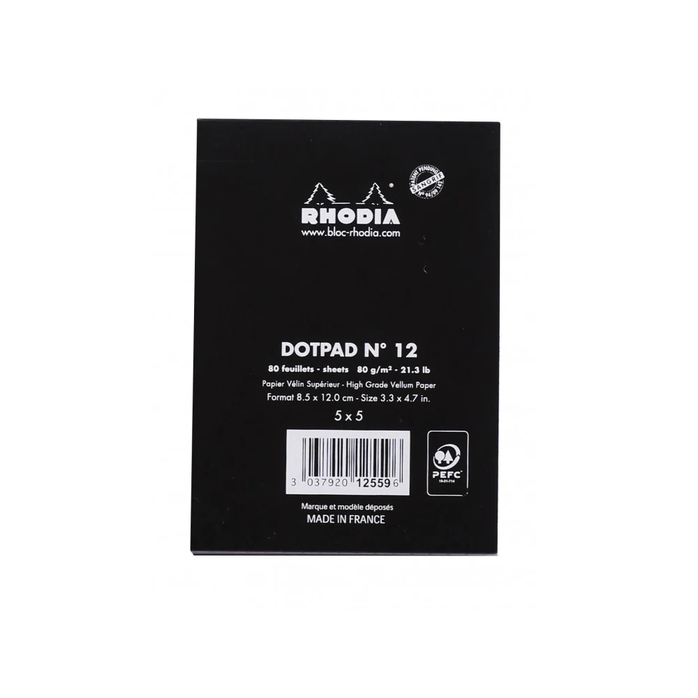Rhodia Staplebound Notepad - Dot grid 80 sheets - 3 3/8 x 4 3/4 - Black cover - Image 6