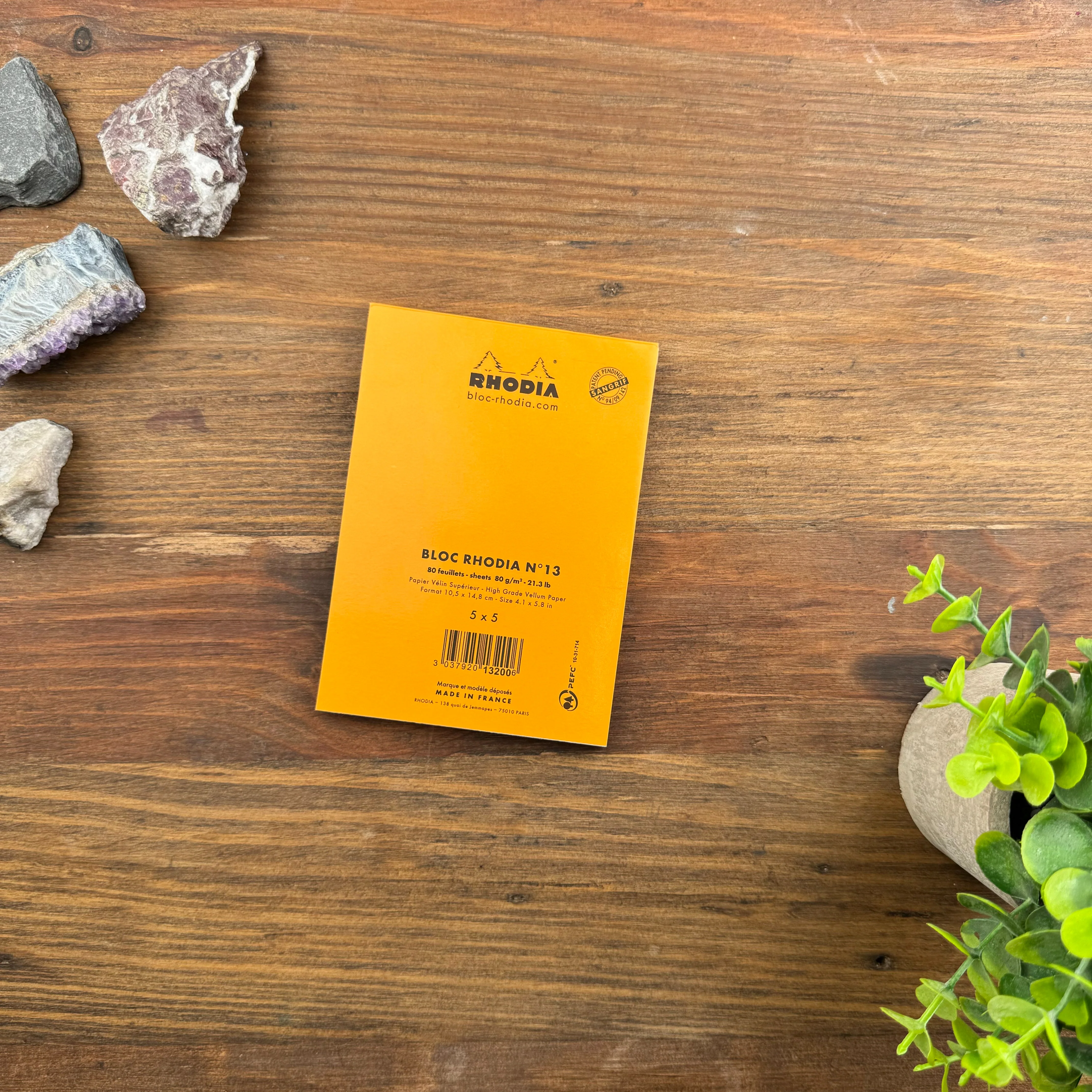 Rhodia Staplebound Notepad - Graph 80 sheets - 4 x 6 - Orange cover - Image 3