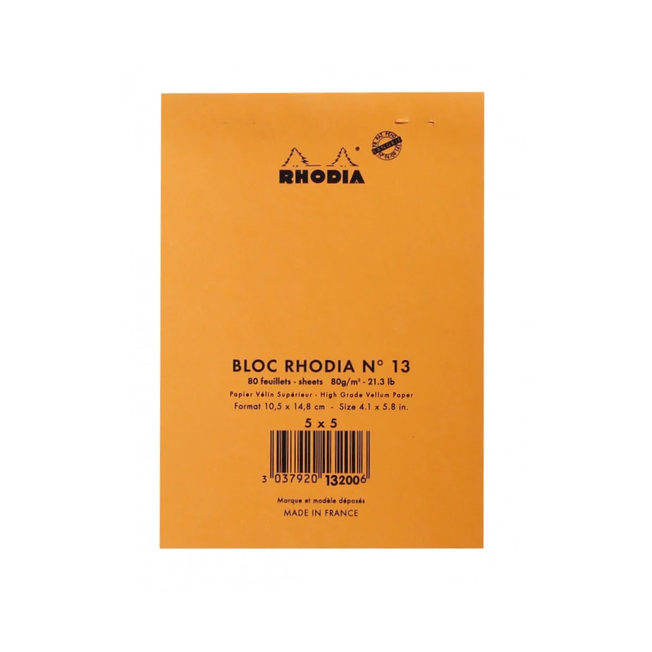Rhodia Staplebound Notepad - Graph 80 sheets - 4 x 6 - Orange cover - Image 6