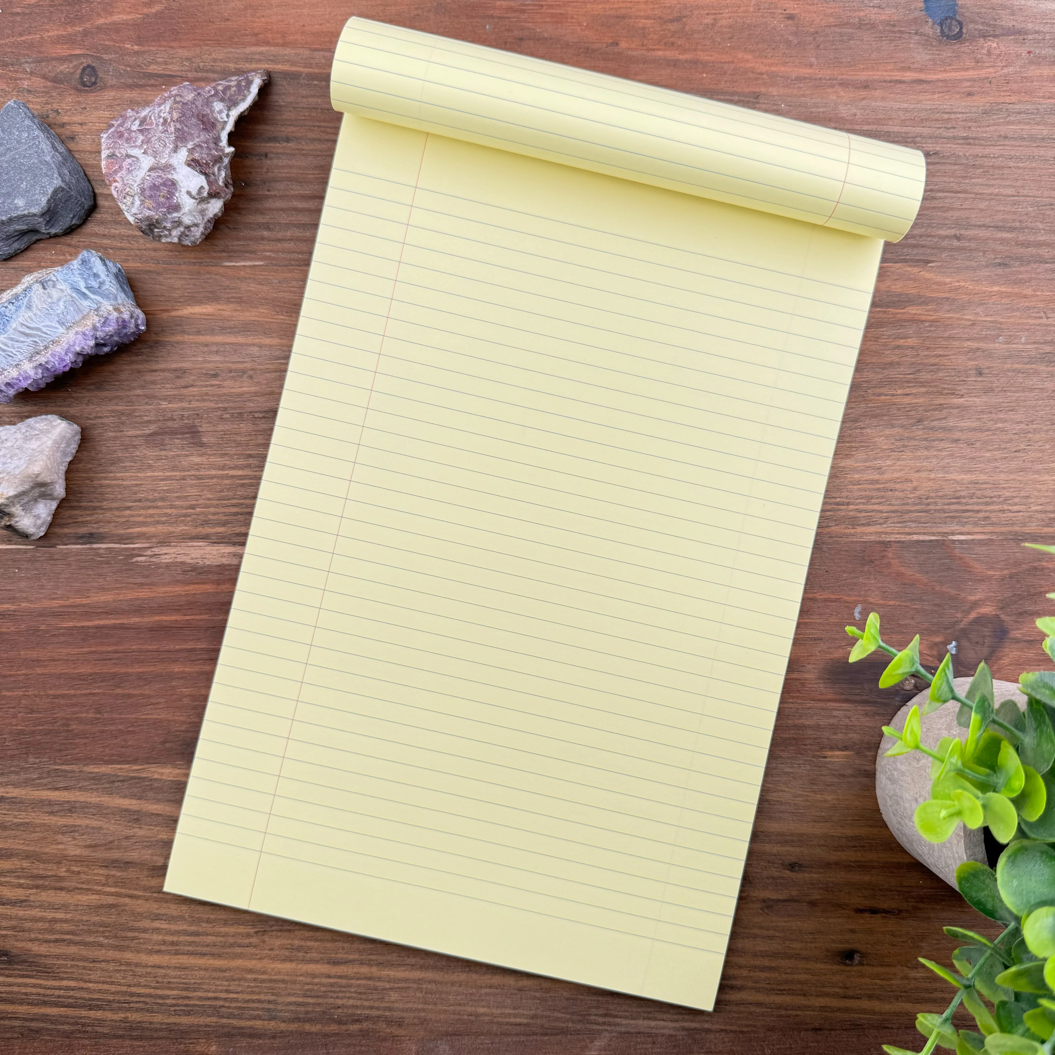 Rhodia Staplebound Notepad - Lined 80 sheets / Yellow paper - 8 1/4 x 12 1/2 - Orange cover - Image 2