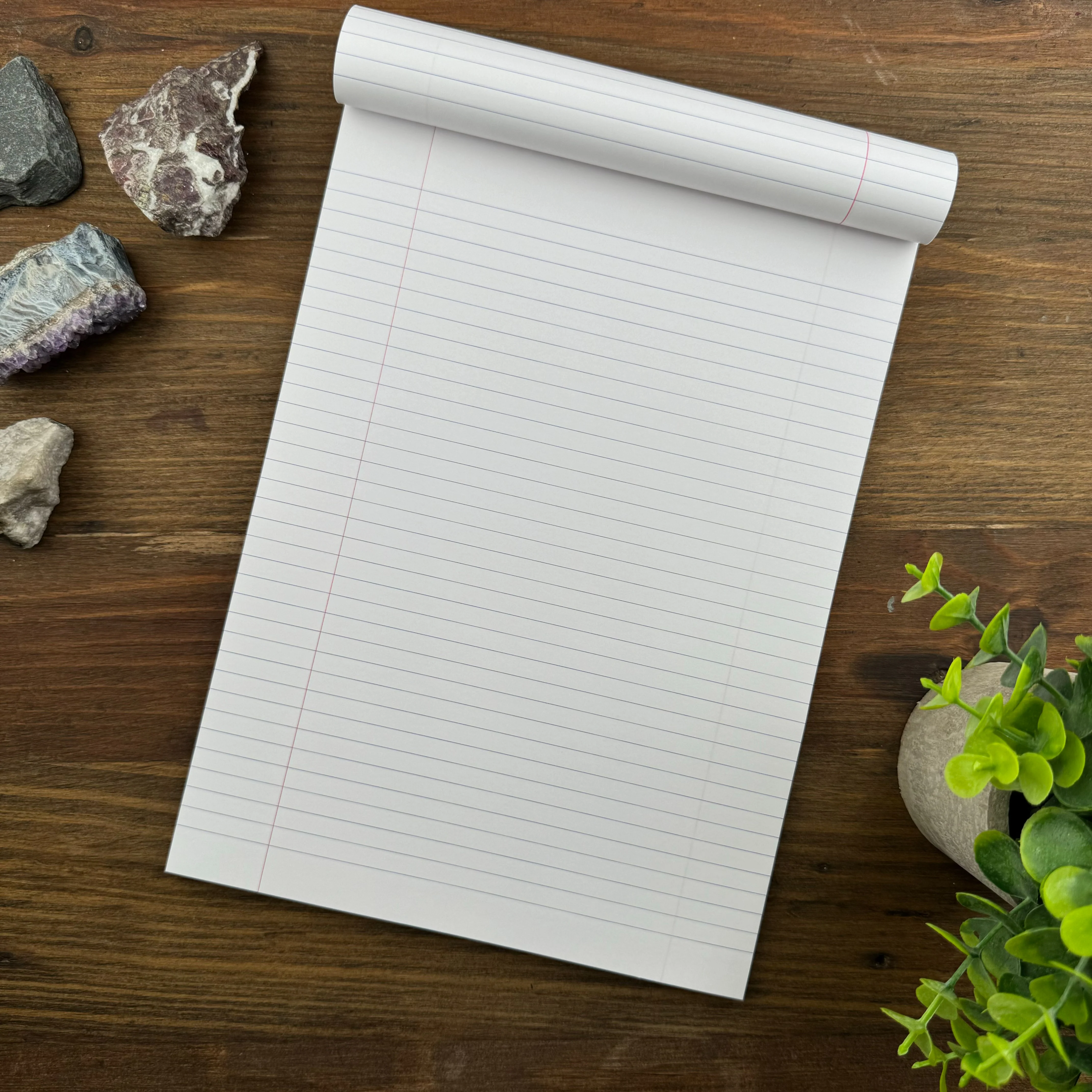 Rhodia Staplebound Notepad - Lined w/ margin 80 sheets - 8 1/4 x 11 3/4 - Orange cover - Image 2