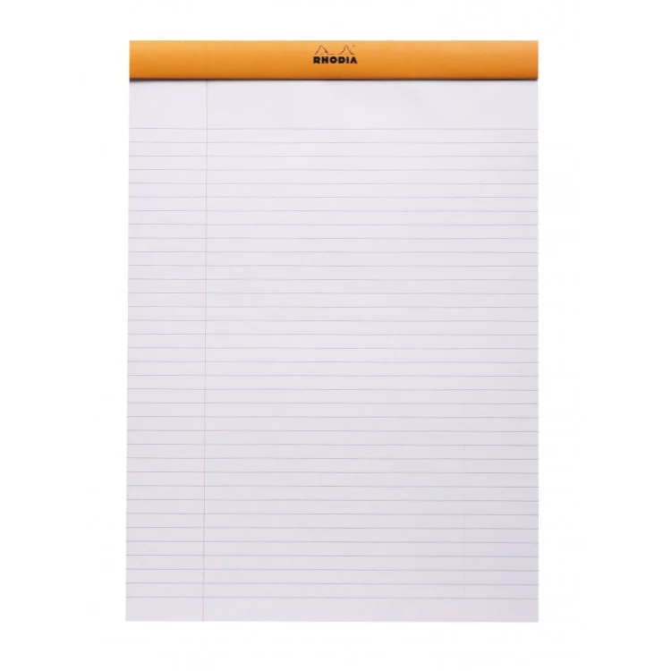 Rhodia Staplebound Notepad - Lined w/ margin 80 sheets - 8 1/4 x 11 3/4 - Orange cover - Image 5