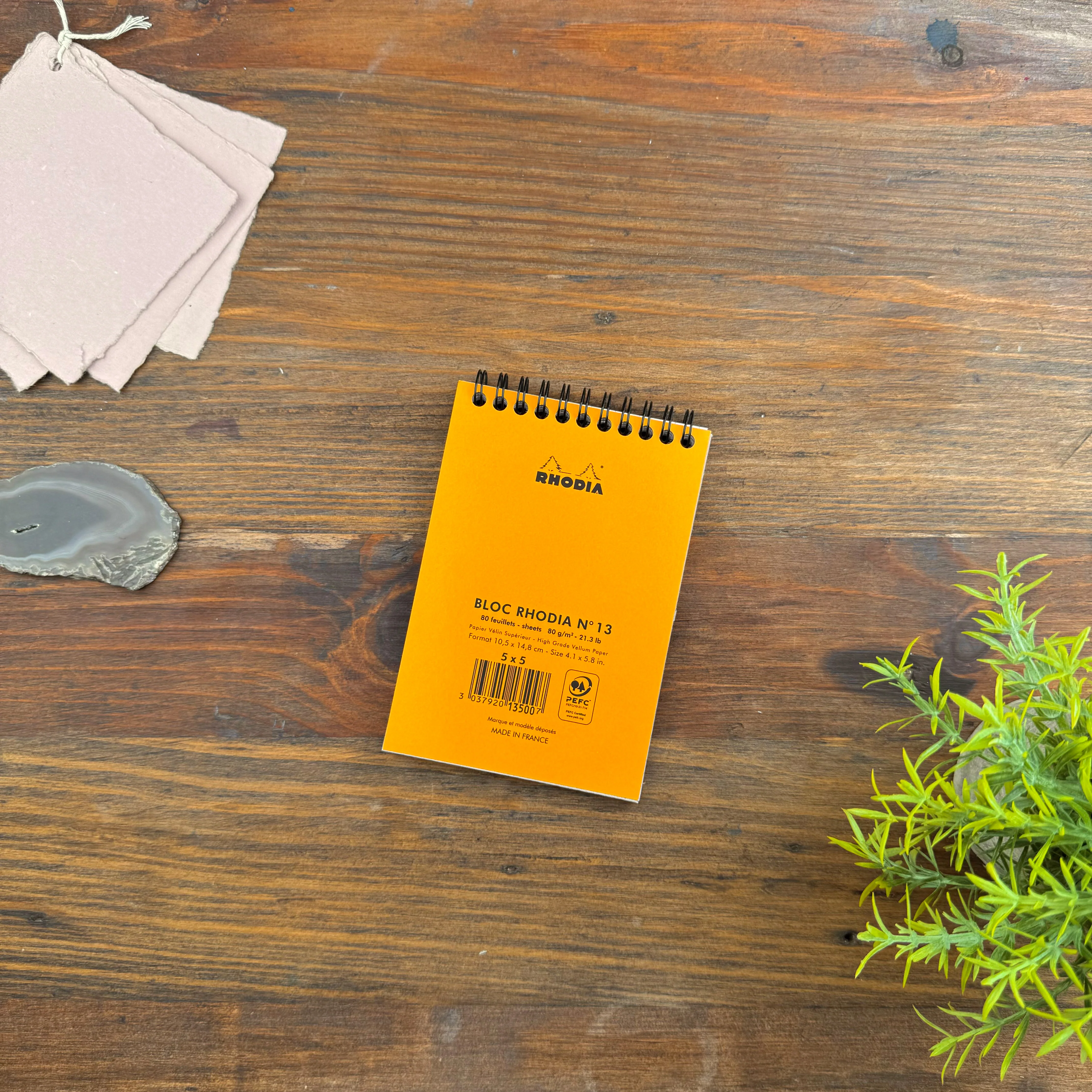 Rhodia Wirebound Notepad - Graph 80 sheets - 4 x 6 - Orange cover - Image 3