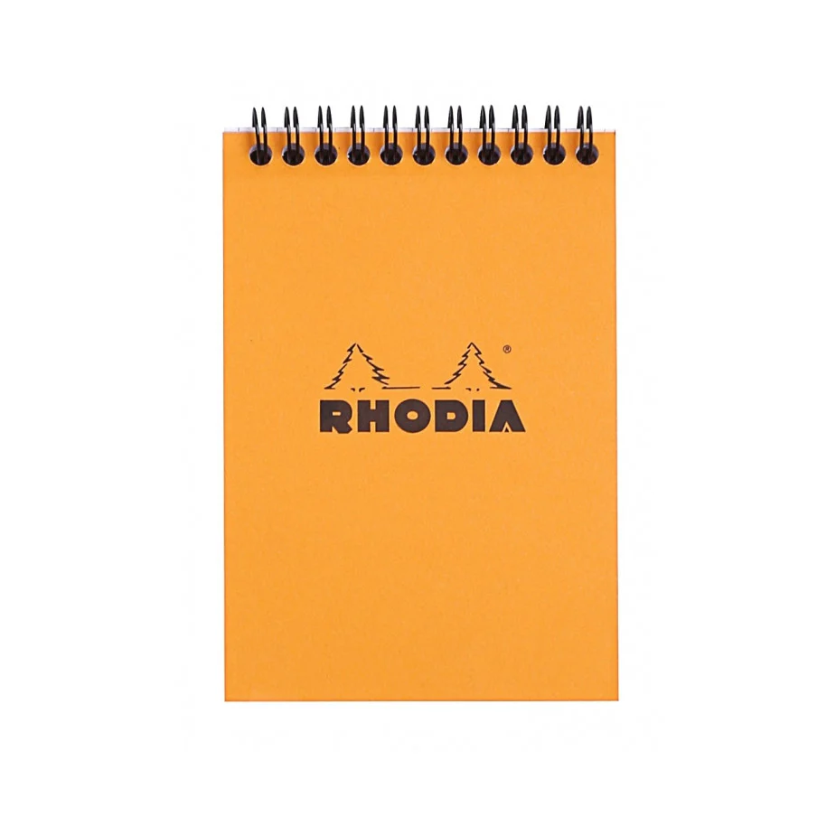Rhodia Wirebound Notepad - Graph 80 sheets - 4 x 6 - Orange cover - Image 4