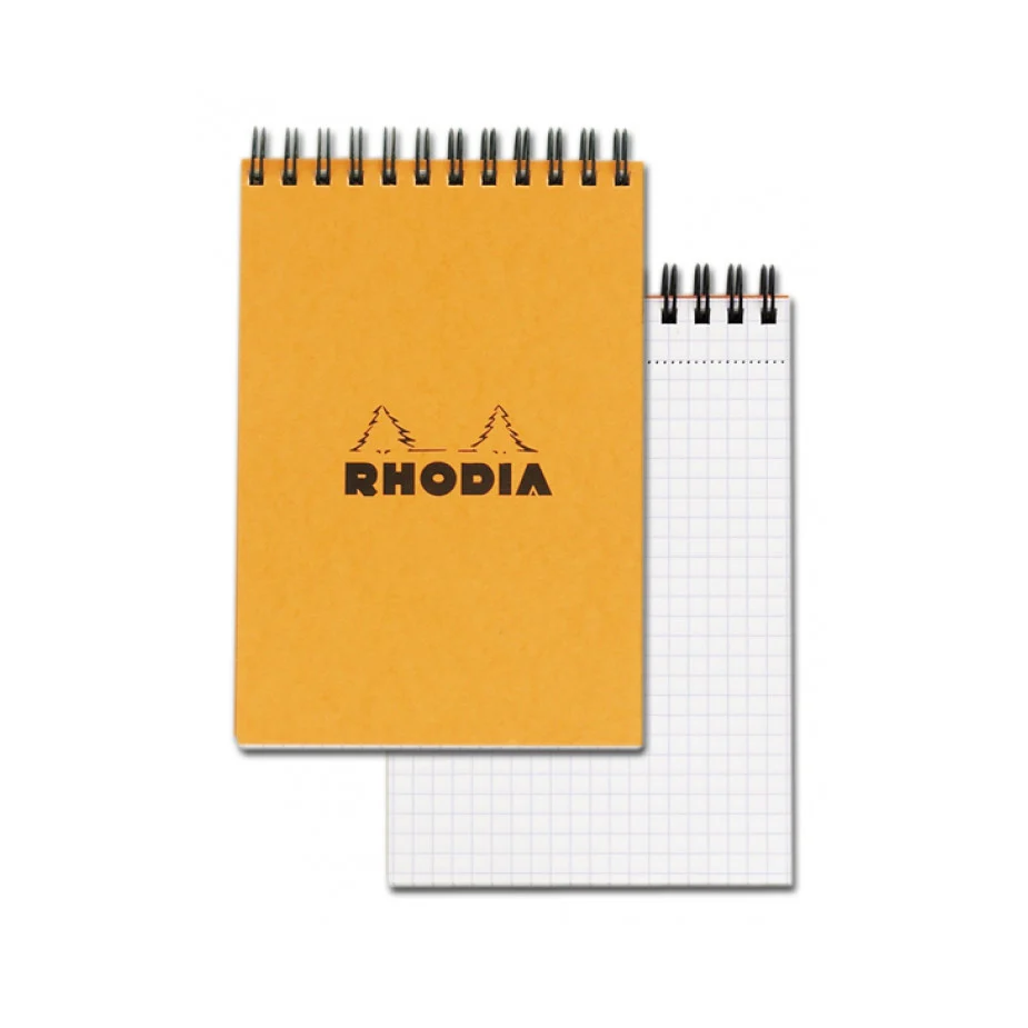 Rhodia Wirebound Notepad - Graph 80 sheets - 4 x 6 - Orange cover - Image 7