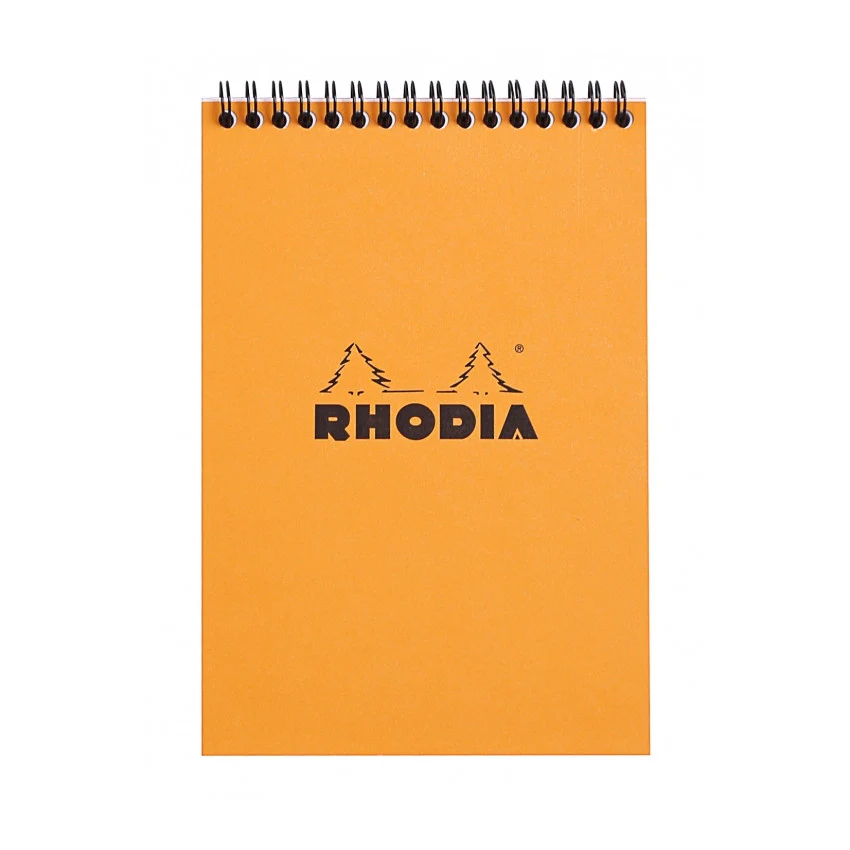 Rhodia Wirebound Notepad - Graph 80 sheets - 6 x 8 1/4 - Orange cover