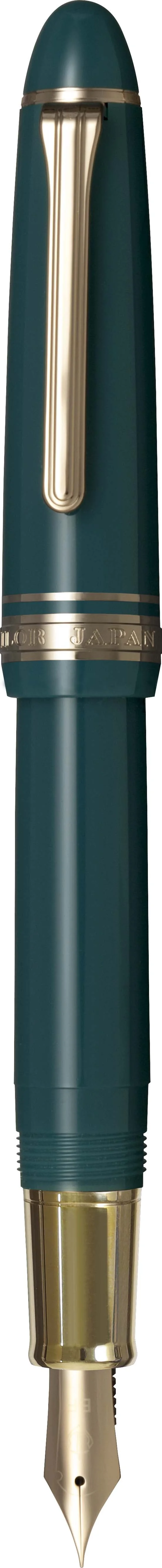 Sailor 1911 Casual L Stable Fountain Pen with Gold Trim - Muted Green - Image 4