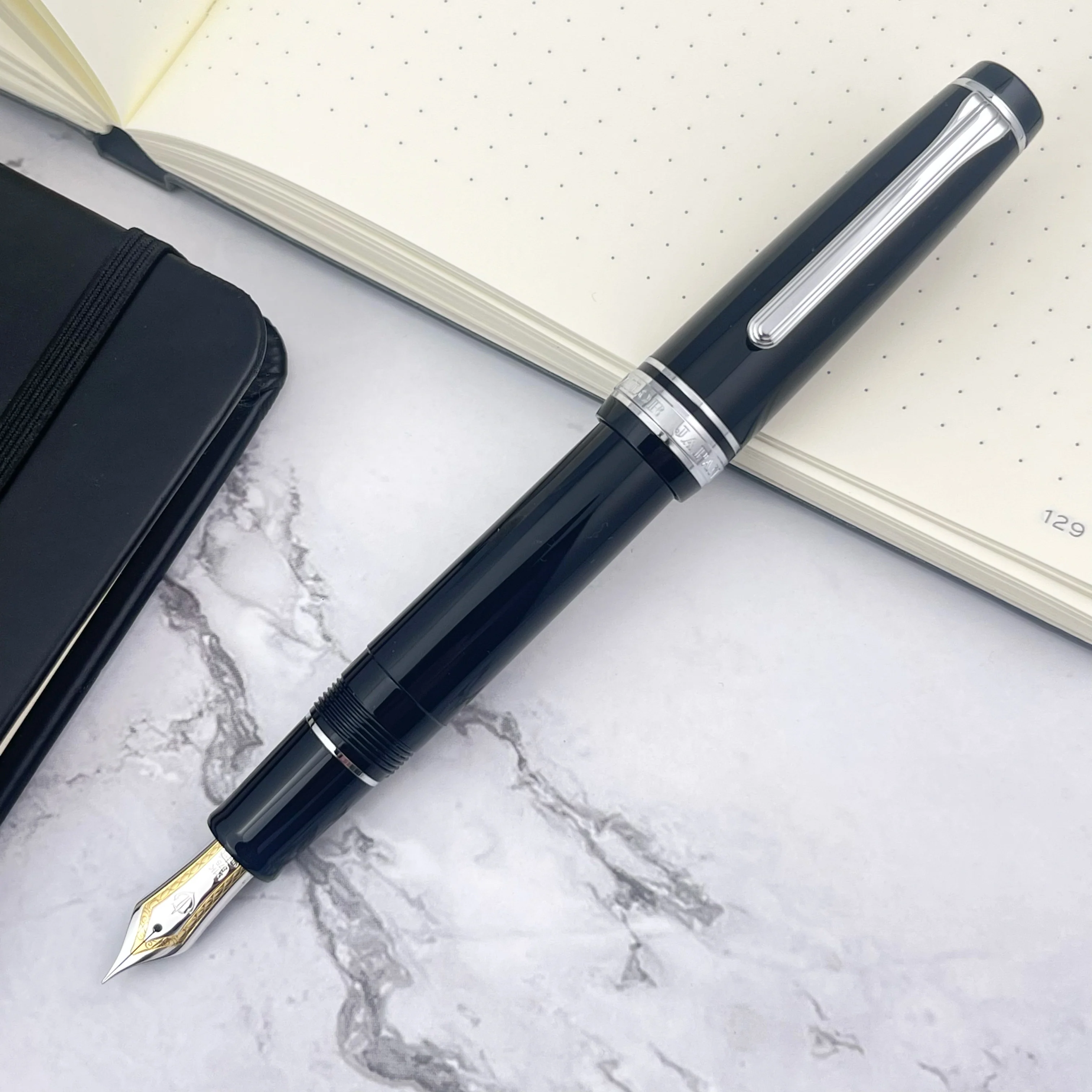Sailor Pro Gear Fountain Pen - Black w/ Silver - Image 2