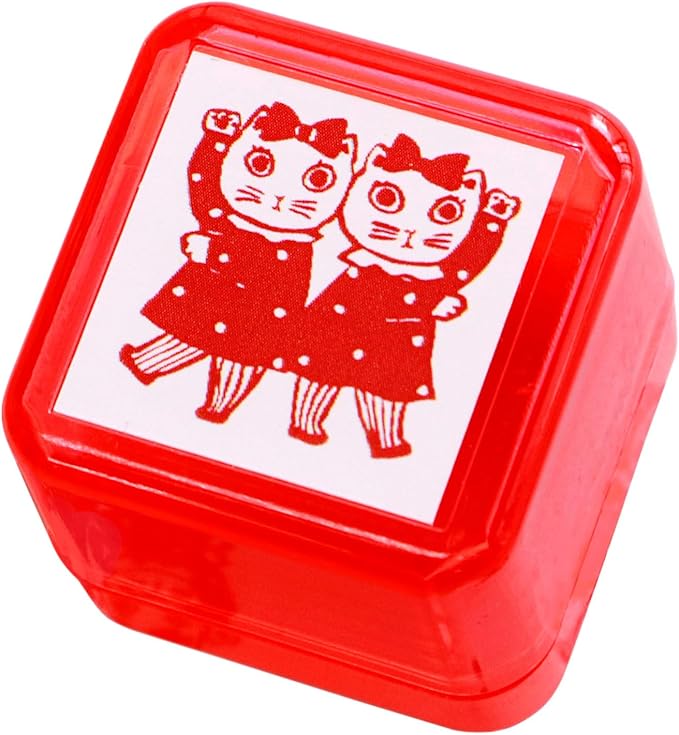 Sanby x Yumi Kitagishi Pre-Inked Stamp - Cat Duo - Image 2