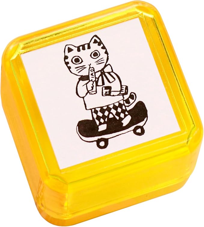 Sanby x Yumi Kitagishi Pre-Inked Stamp - Cat Going Out - Image 6