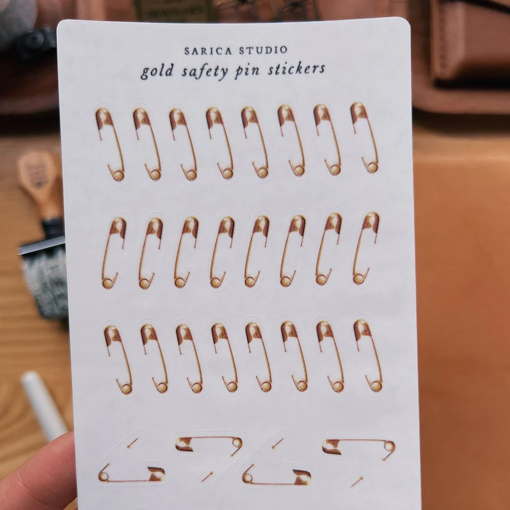 Sarica Studio Gold Safety Pin Stickers - Image 2