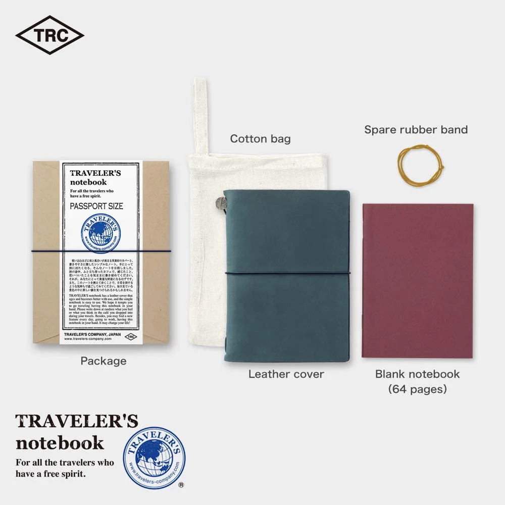 Traveler's Leather Notebook - Passport Size - Blue - Image 9