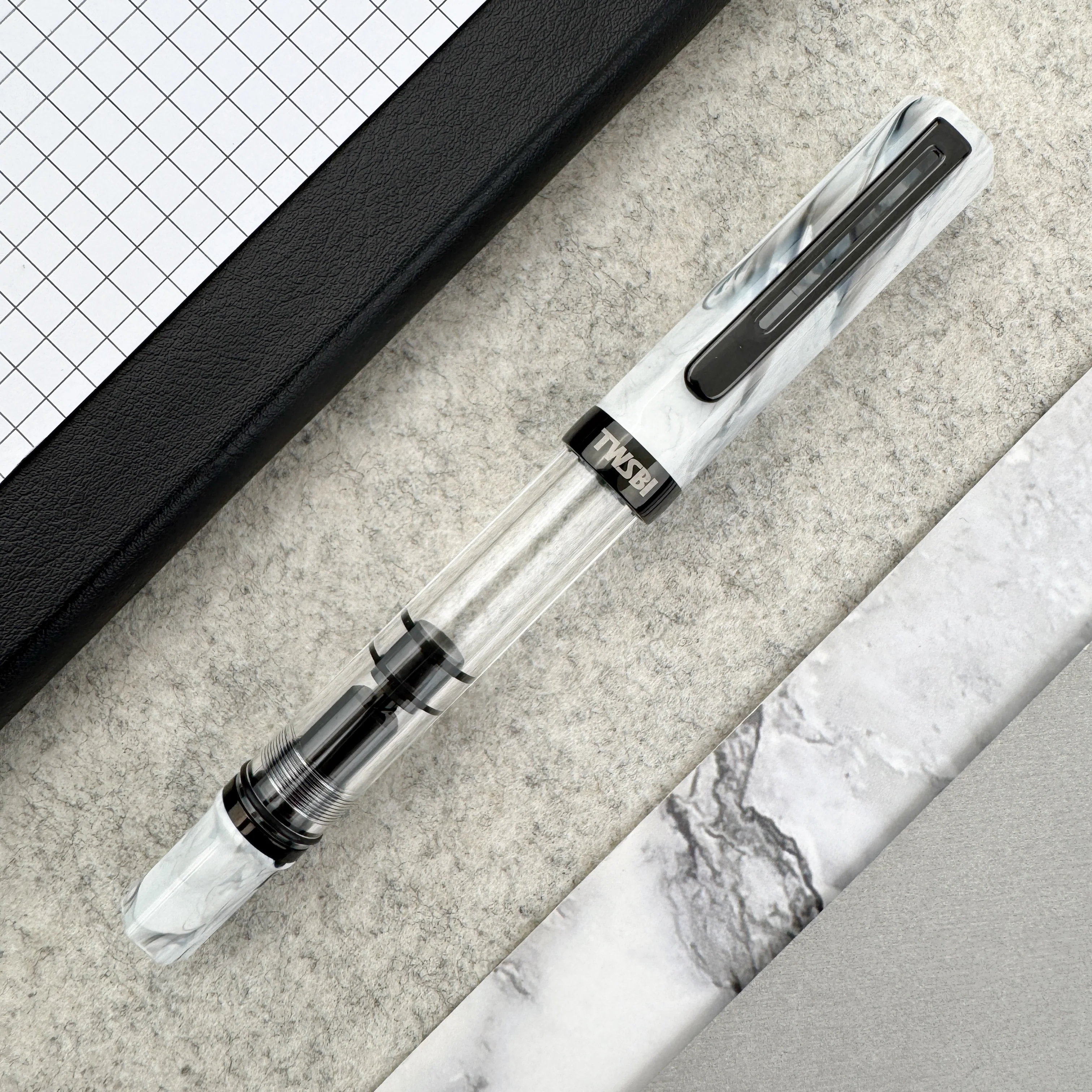 TWSBI Eco Fountain Pen - Carrara w/Onyx - Image 2
