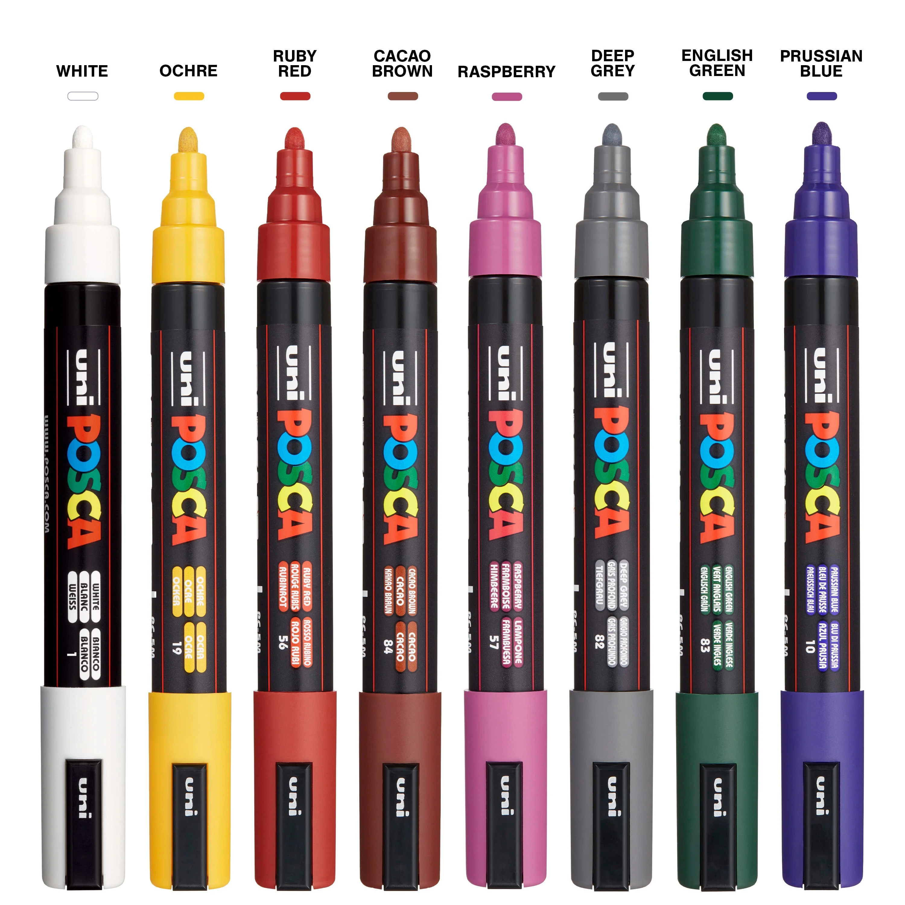 Uni POSCA PC-5M Water-Based Paint Markers - Dark Colors (8 Pack) - Image 2