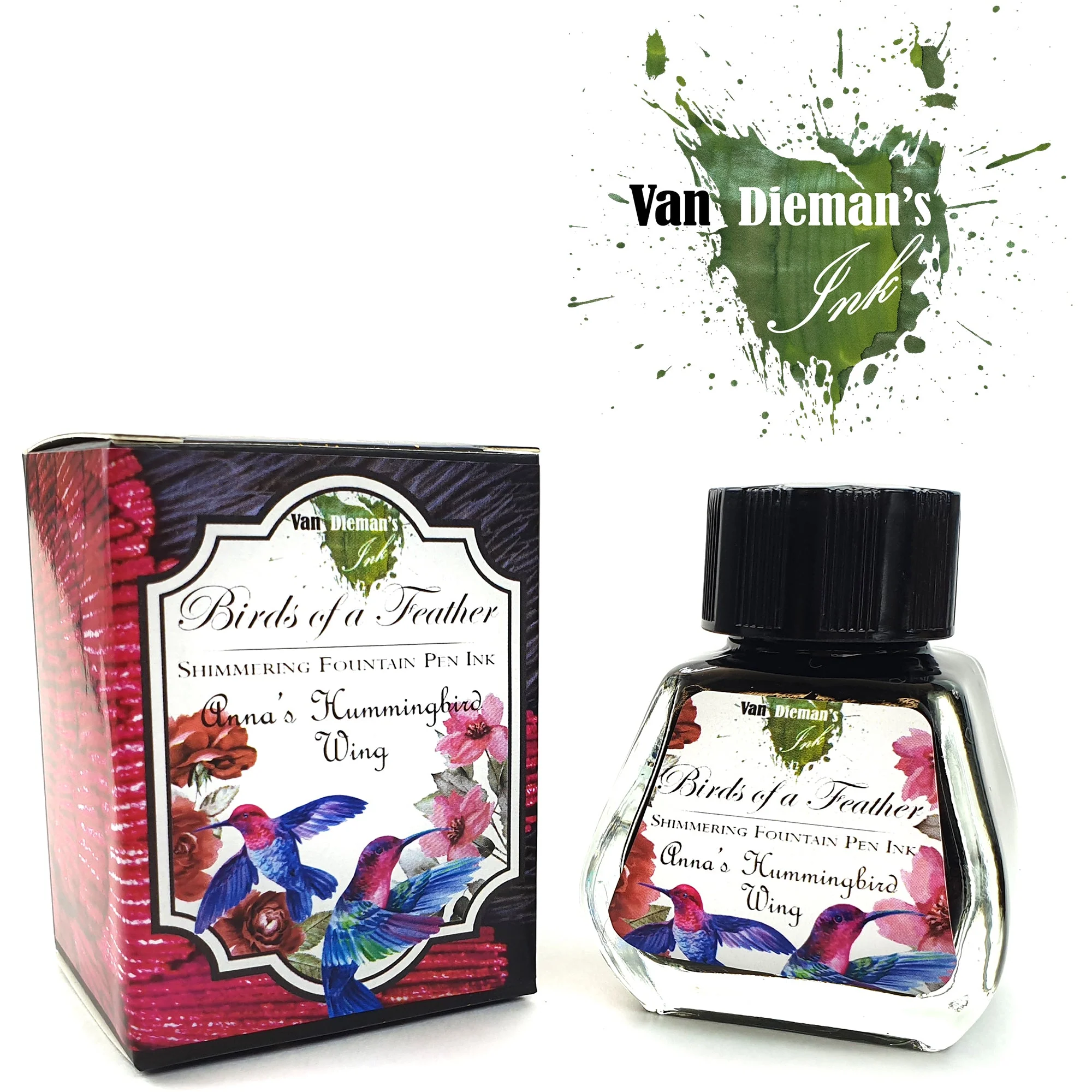 Van Dieman's Birds of a Feather - Anna's Hummingbird Wing - Shimmering 30ml Bottled Ink - Image 2