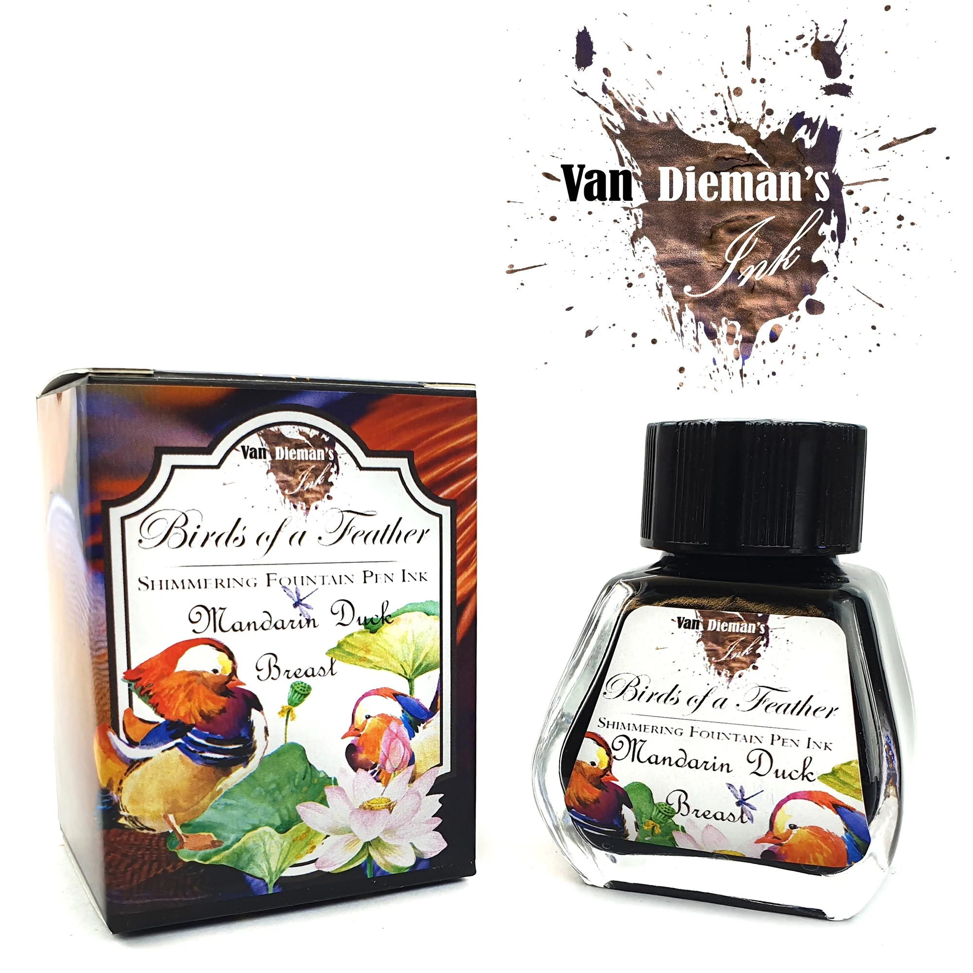 Van Dieman's Birds of a Feather - Mandarin Duck Breast - Shimmering 30ml Bottled Ink - Image 2