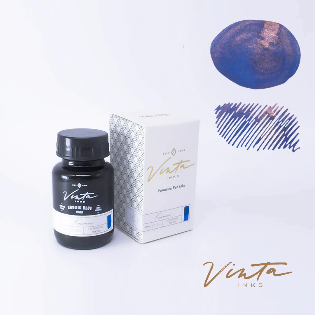 Vinta Cosmic Blue (Kosmos 1955)(Shimmer) - 30ml Bottled Ink - Image 2