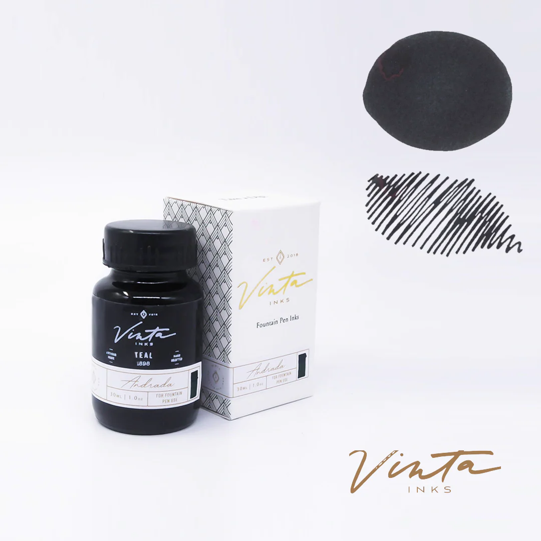 Vinta Teal (Andrada 1898)  - 30ml Bottled Ink - Image 2
