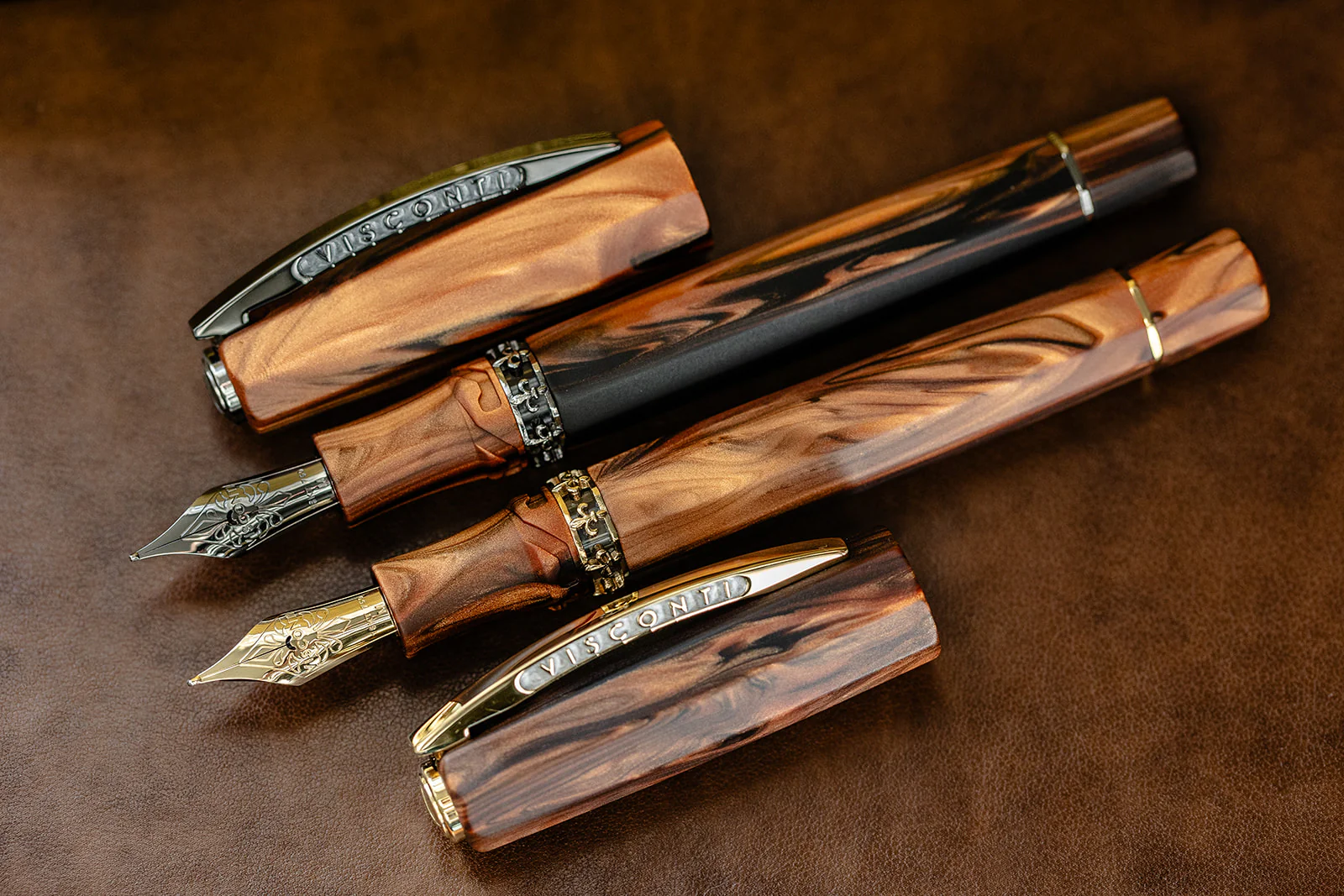 Visconti Medici Fountain Pen - Briarwood w/ Gold Trim - Image 8