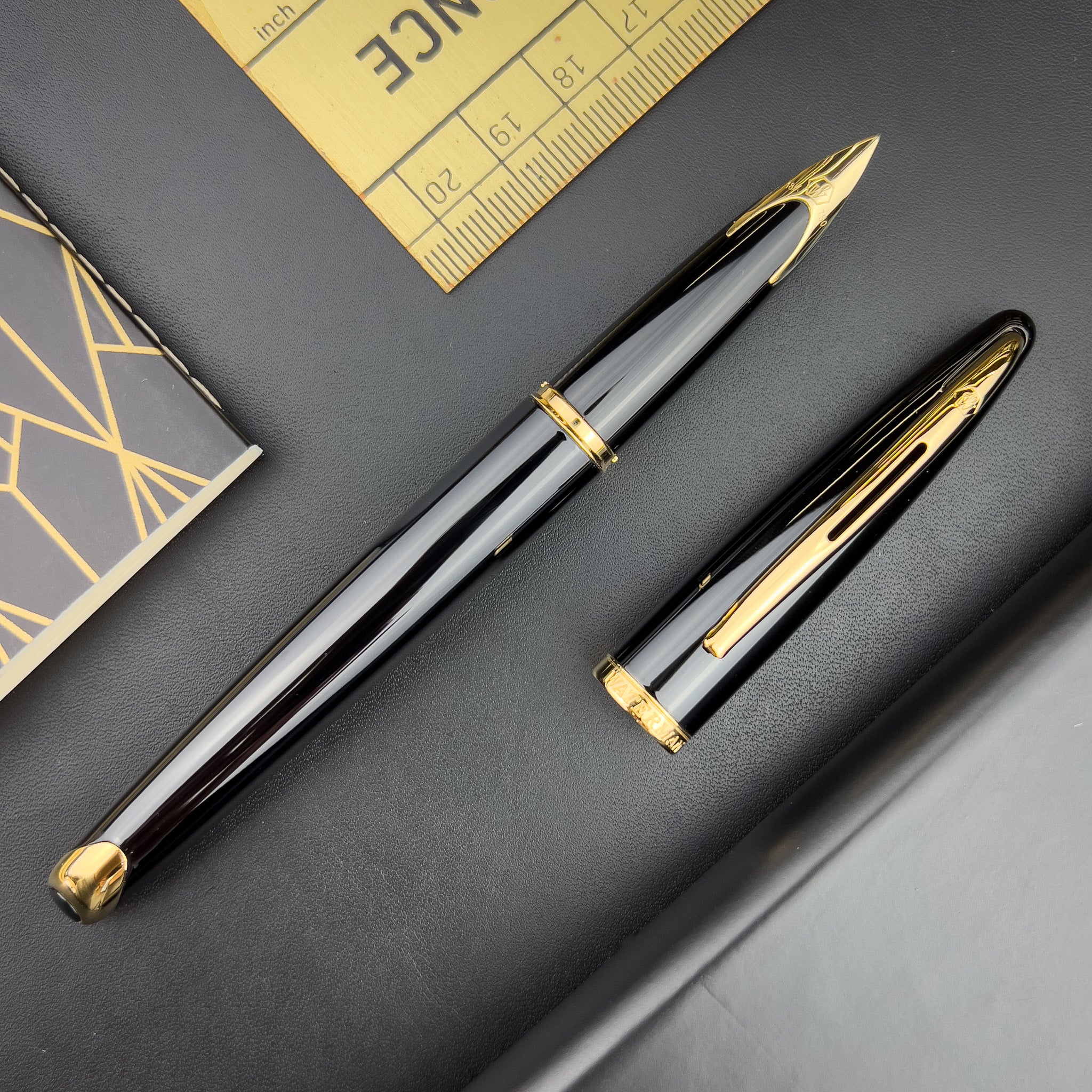 Waterman Carene Fountain Pen - Black Sea w/ Gold Trim