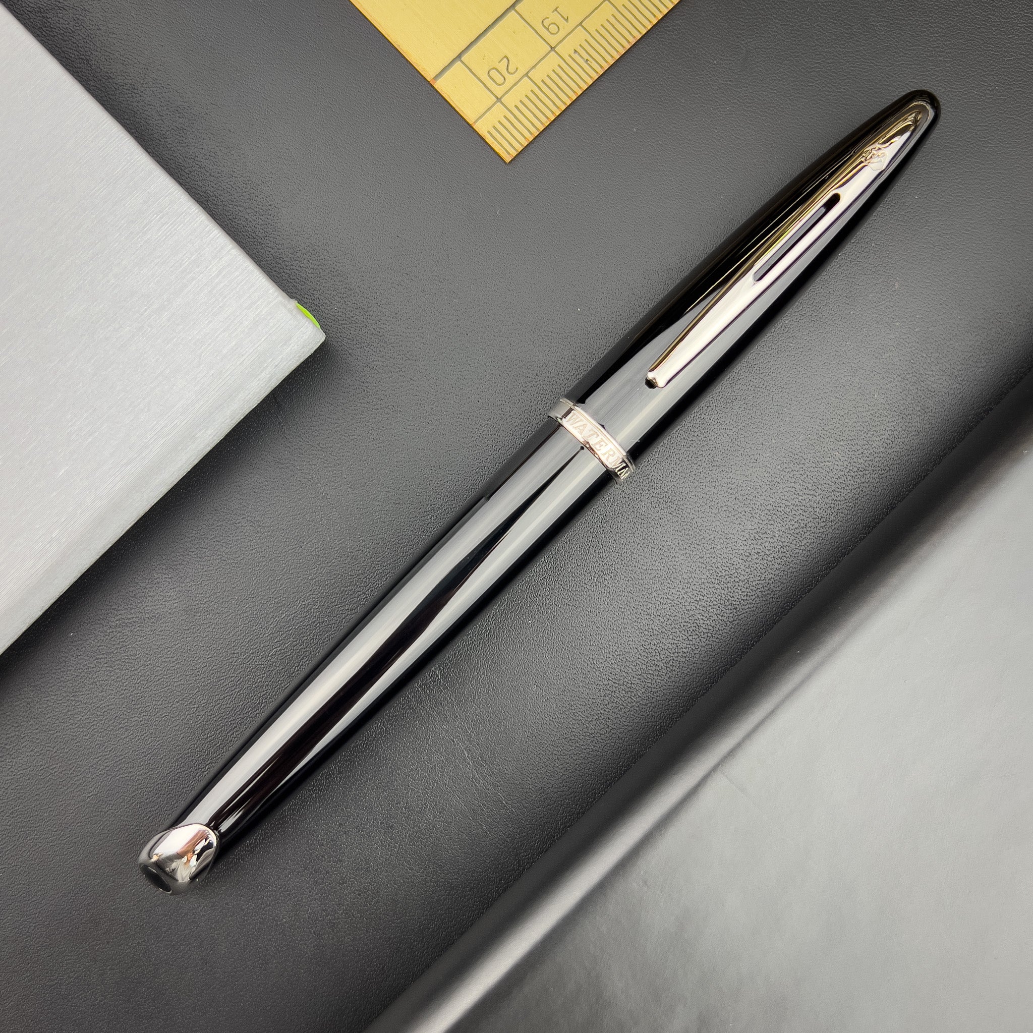 Waterman Carene Fountain Pen - Black Sea w/ Silver Trim - Image 2