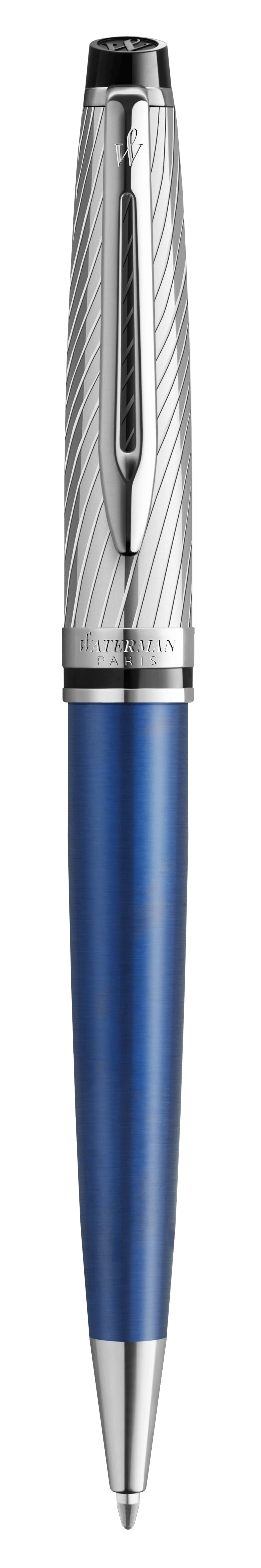 Waterman Expert Deluxe Ballpoint Pen - Metallic Blue Lacquer - Image 2