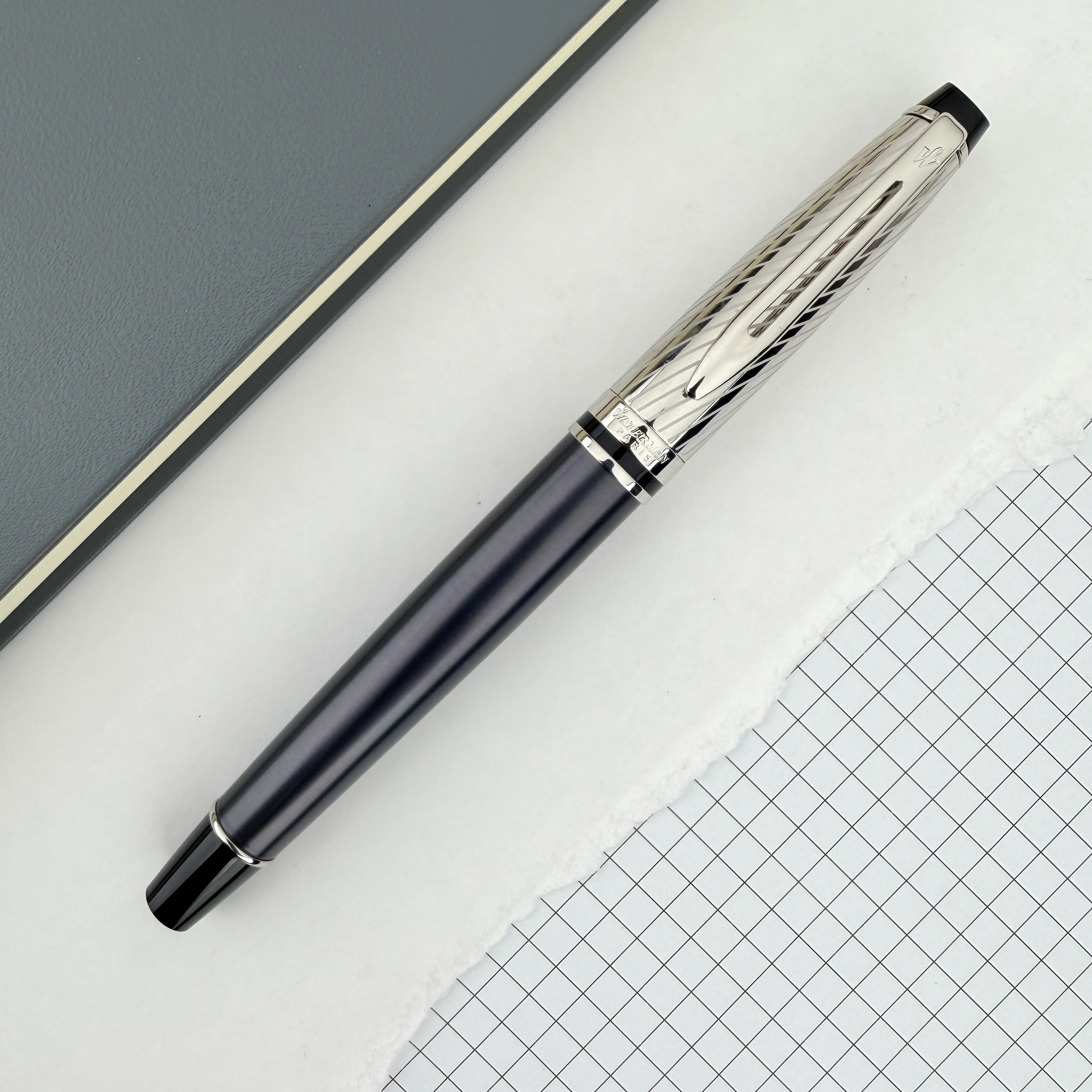 Waterman Expert Deluxe Rollerball Pen - Metallic Stone Grey Lacquer