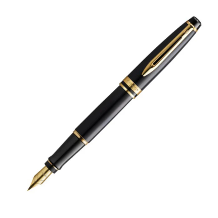 Waterman Expert Fountain Pen - Black w/ Gold Trim - Image 3