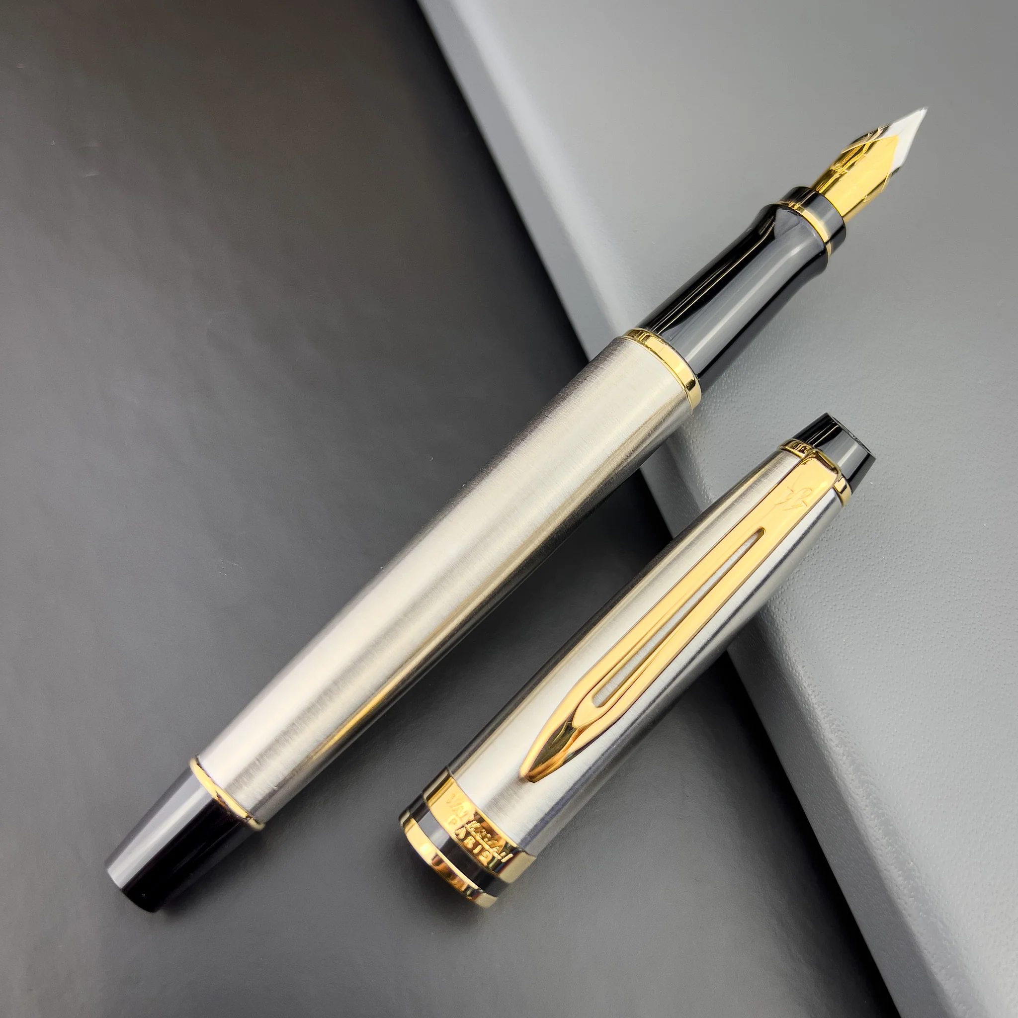 Waterman Expert Fountain Pen - Stainless w/ Gold Trim