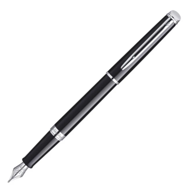 Waterman Hemisphere Fountain Pen - Black w/ Silver Trim - Image 3