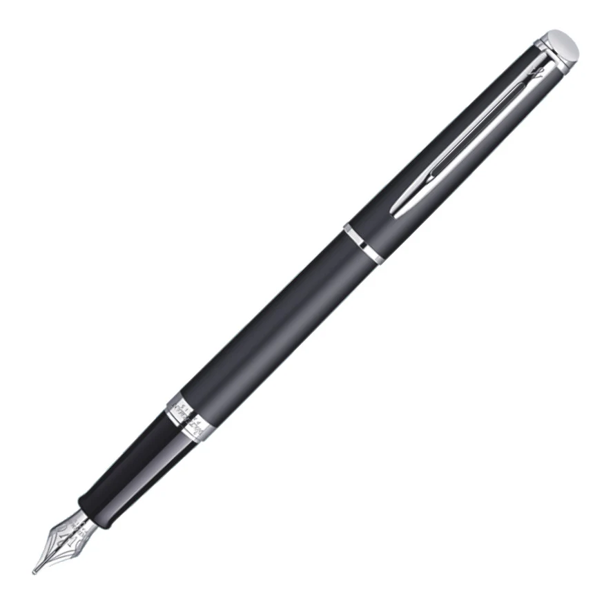 Waterman Hemisphere Fountain Pen - Matte Black w/ Silver Trim - Image 2