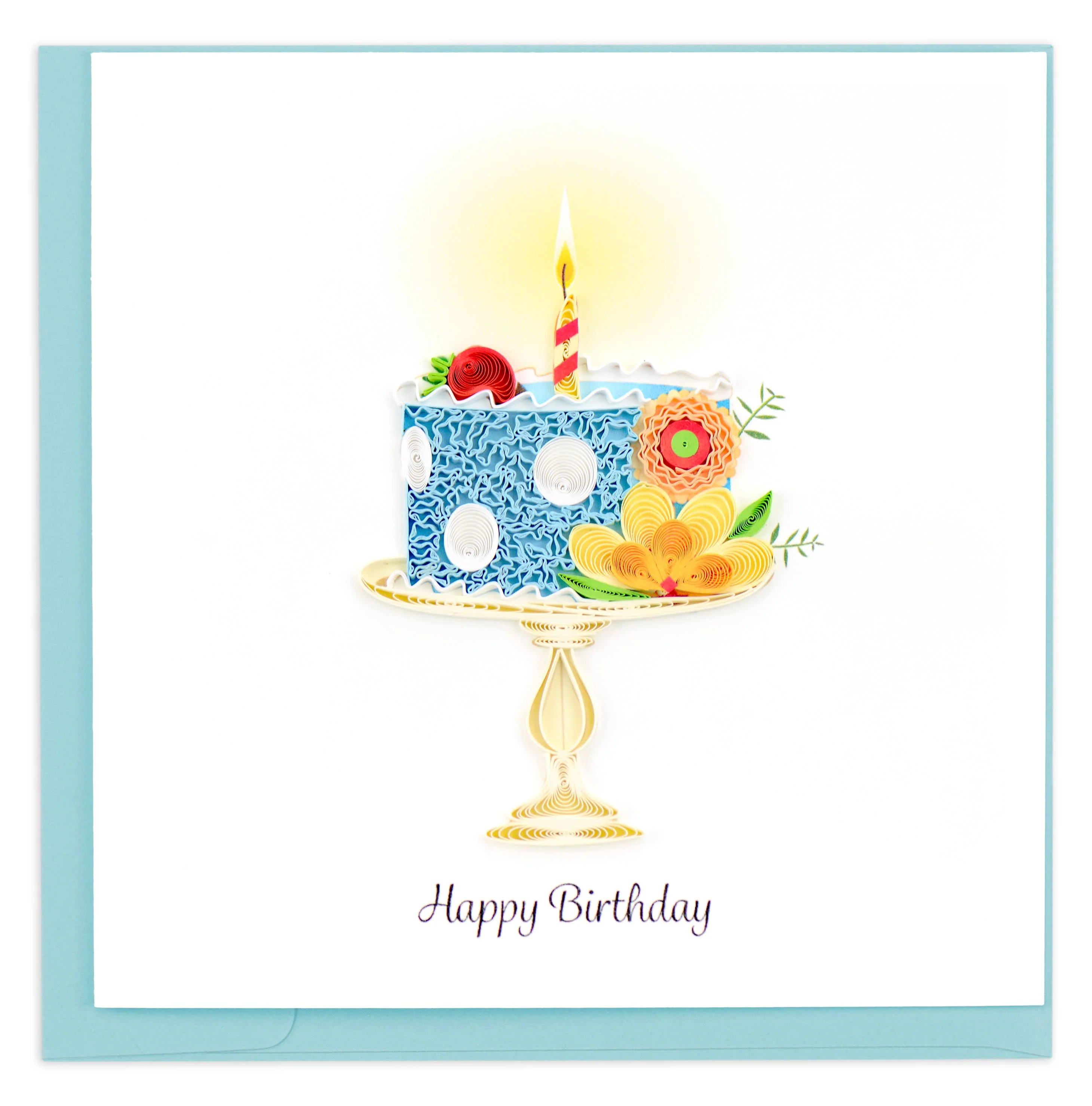 Quilled Whimsical Birthday Cake Card