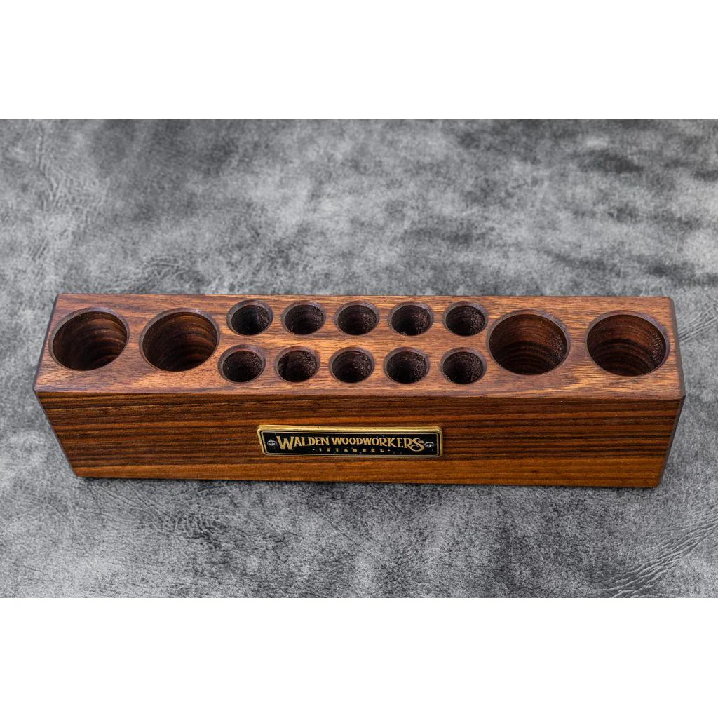 Galen Leather Wooden Desk Organizer - Walnut - Image 4