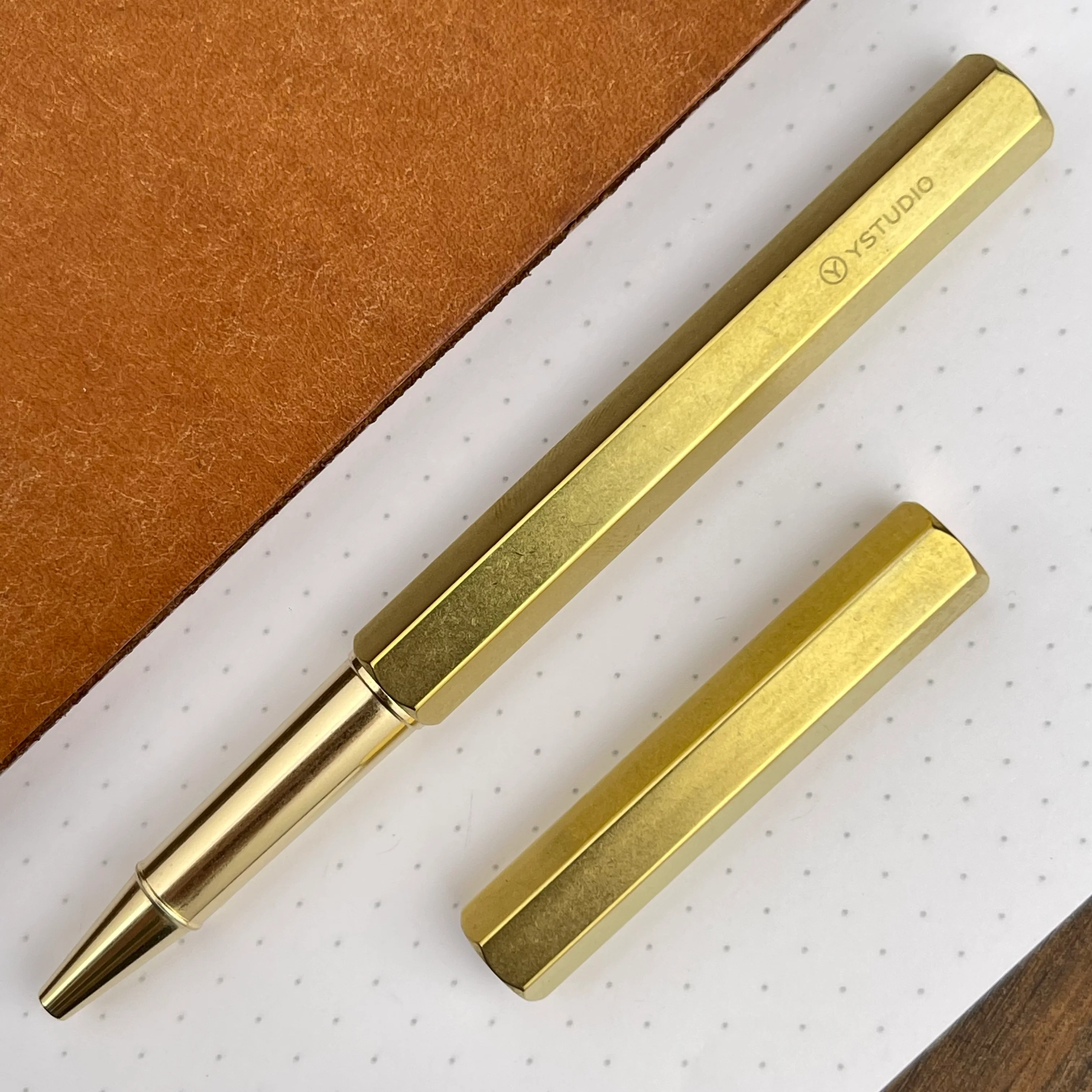 ystudio Classic Rollerball Pen - Brass - Image 2