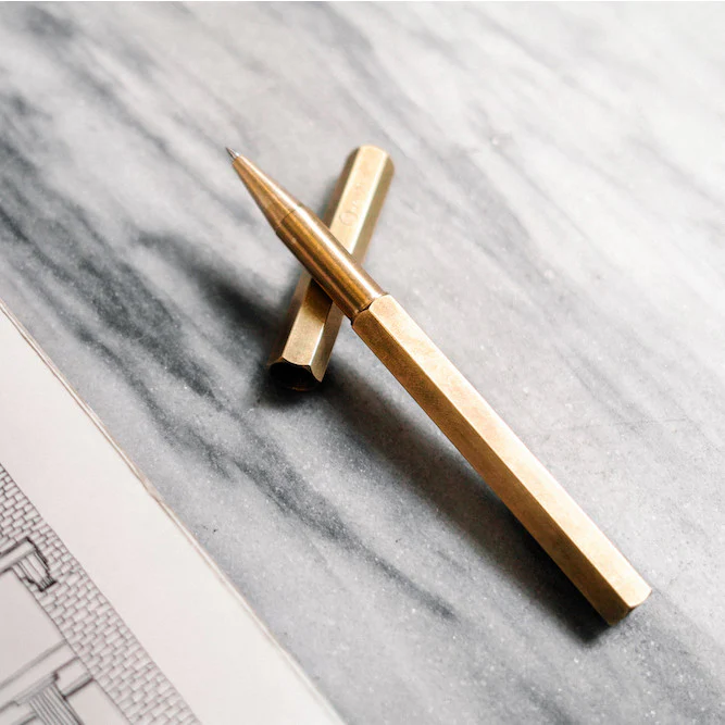 ystudio Classic Rollerball Pen - Brass - Image 3