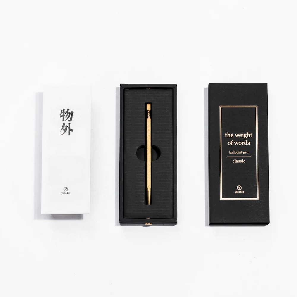 ystudio Classic Spring Ballpoint Pen - Brass - Image 6